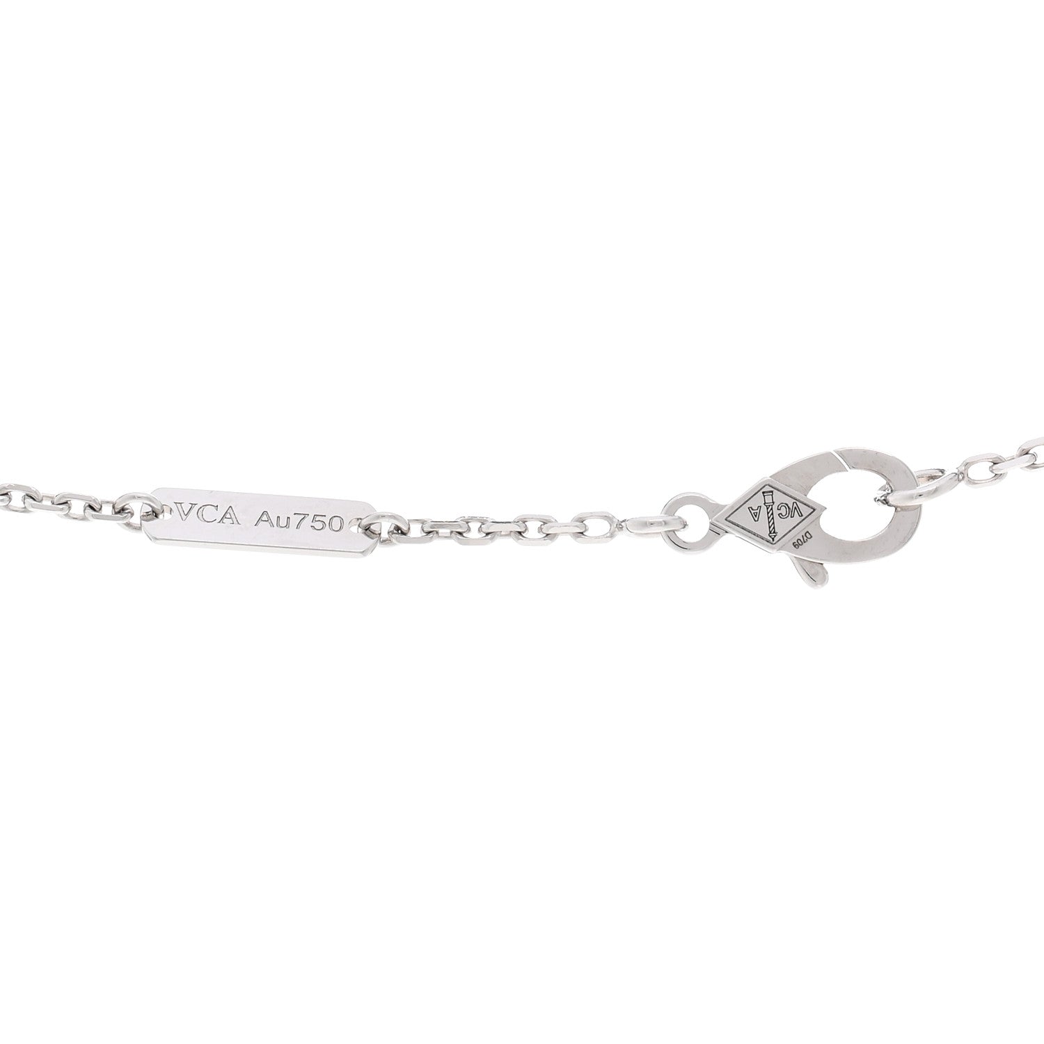 Van Cleef & Arpels 18K White Gold Mother of Pearl Vintage Alhambra Pendant Necklace 4 of 5