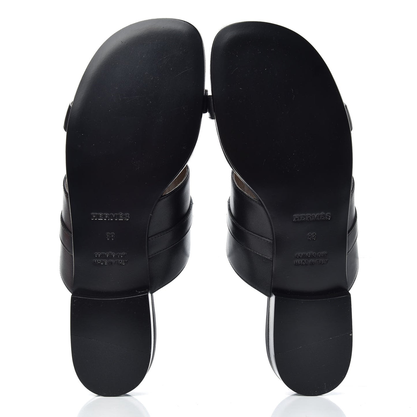 Calfskin Avenue Sandals 38 Black