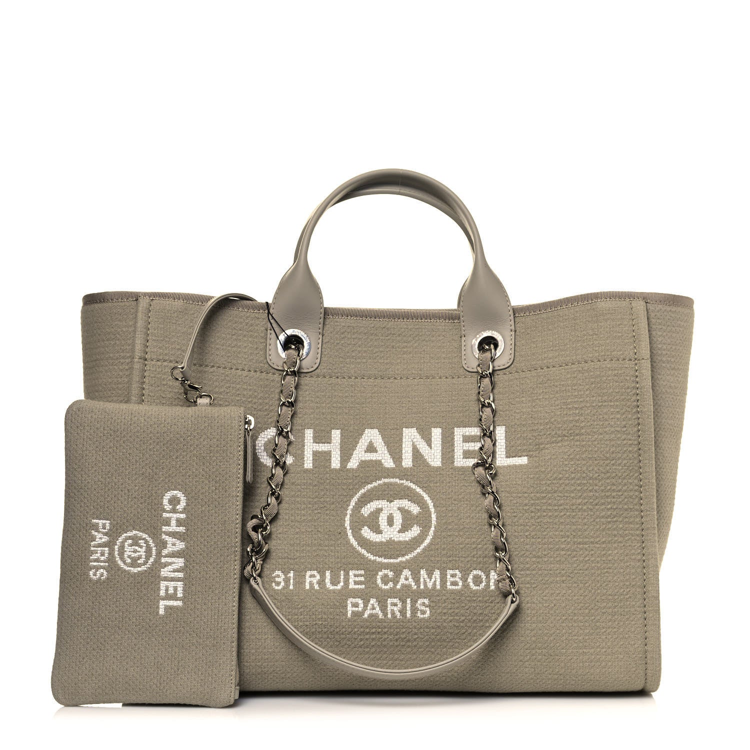 Chanel Mixed Fibers Medium Deauville Tote Grey 1 of 13