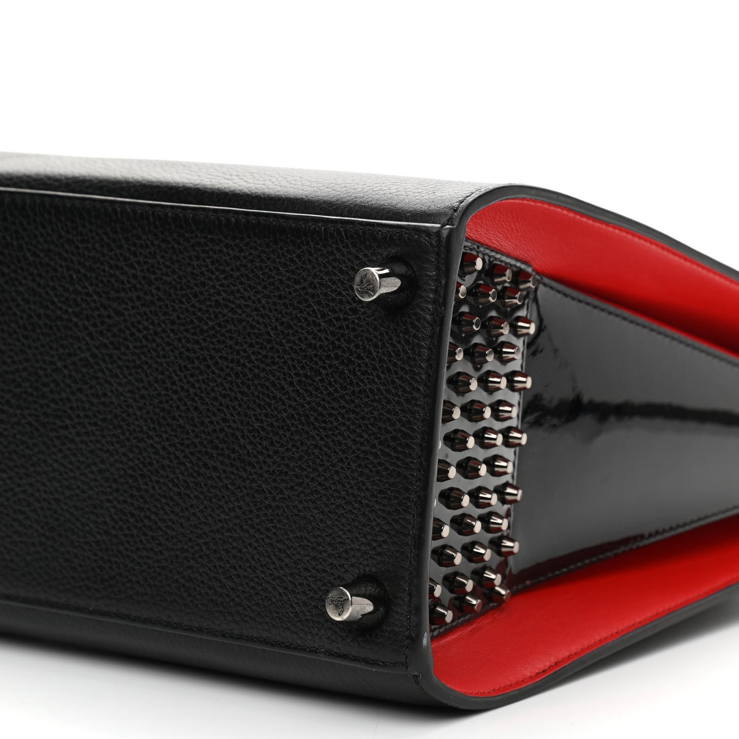 Calfskin Empire Patent Studded Medium Paloma Black
