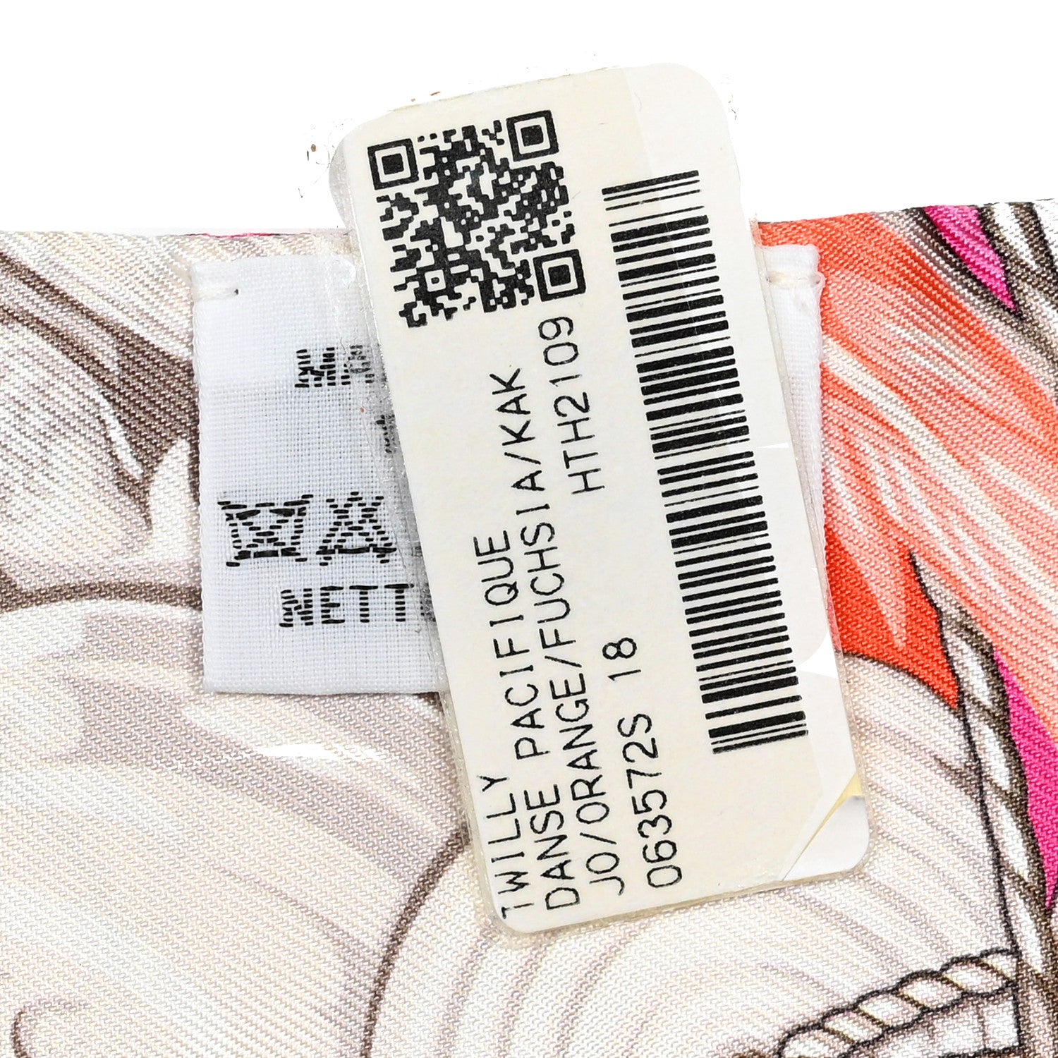 Hermes Silk La Danse Pacifique Twilly Orange Fuchsia Kaki 4 of 4