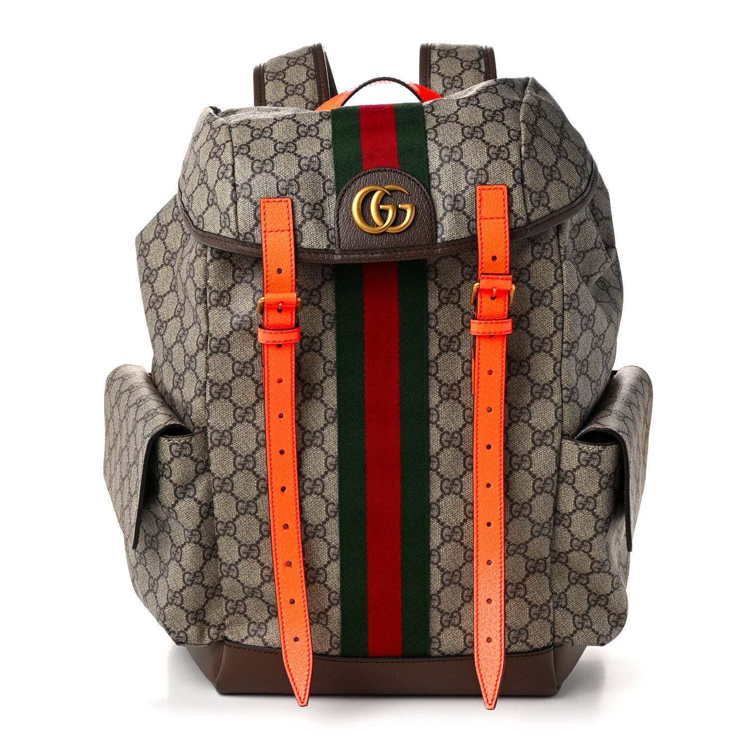 値下げしませんGUCCI GGモノグラムリュック Gucci GG Supreme Monogram Medium Ophidia Double Buckle Backpack