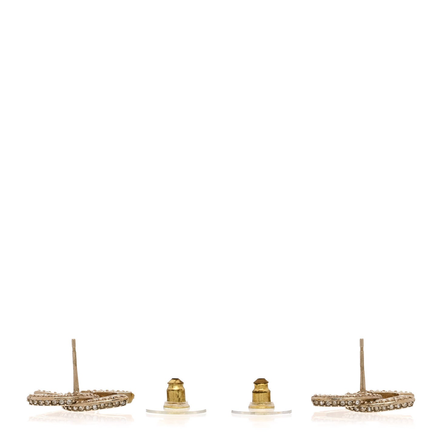 Crystal Timeless CC Earrings Light Gold