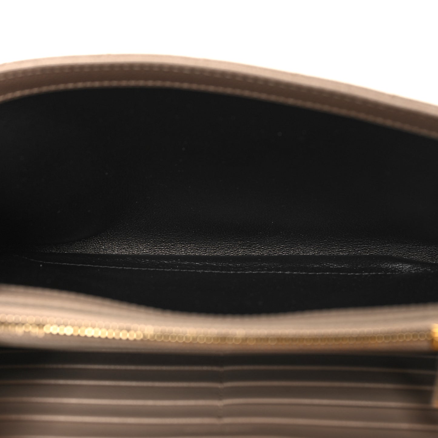 Grain De Poudre Mixed Matelasse Triquilt Monogram Chain Wallet Dark Beige