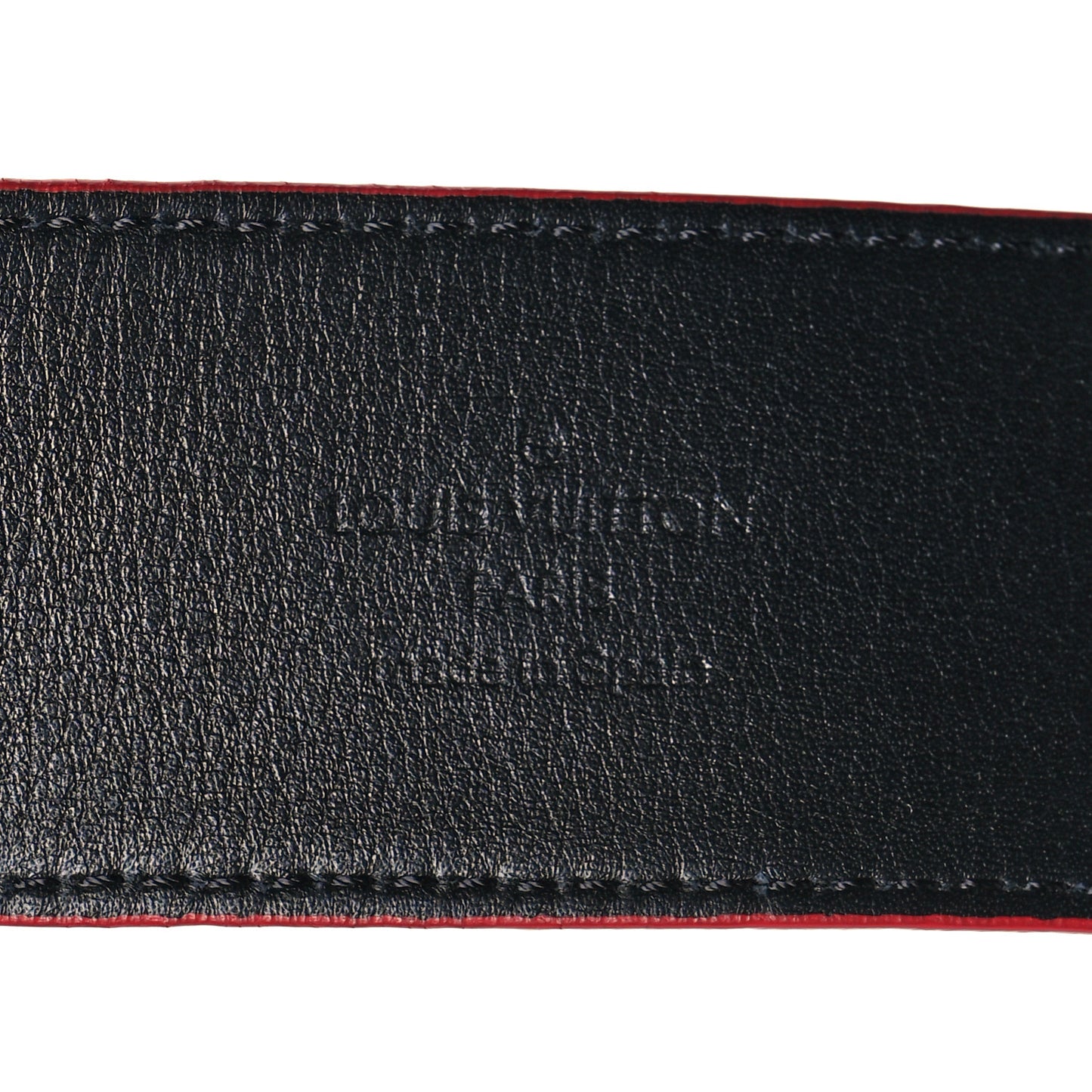 X SUPREME Calfskin Monogram 40mm LV Initiales Belt 110 44 Red