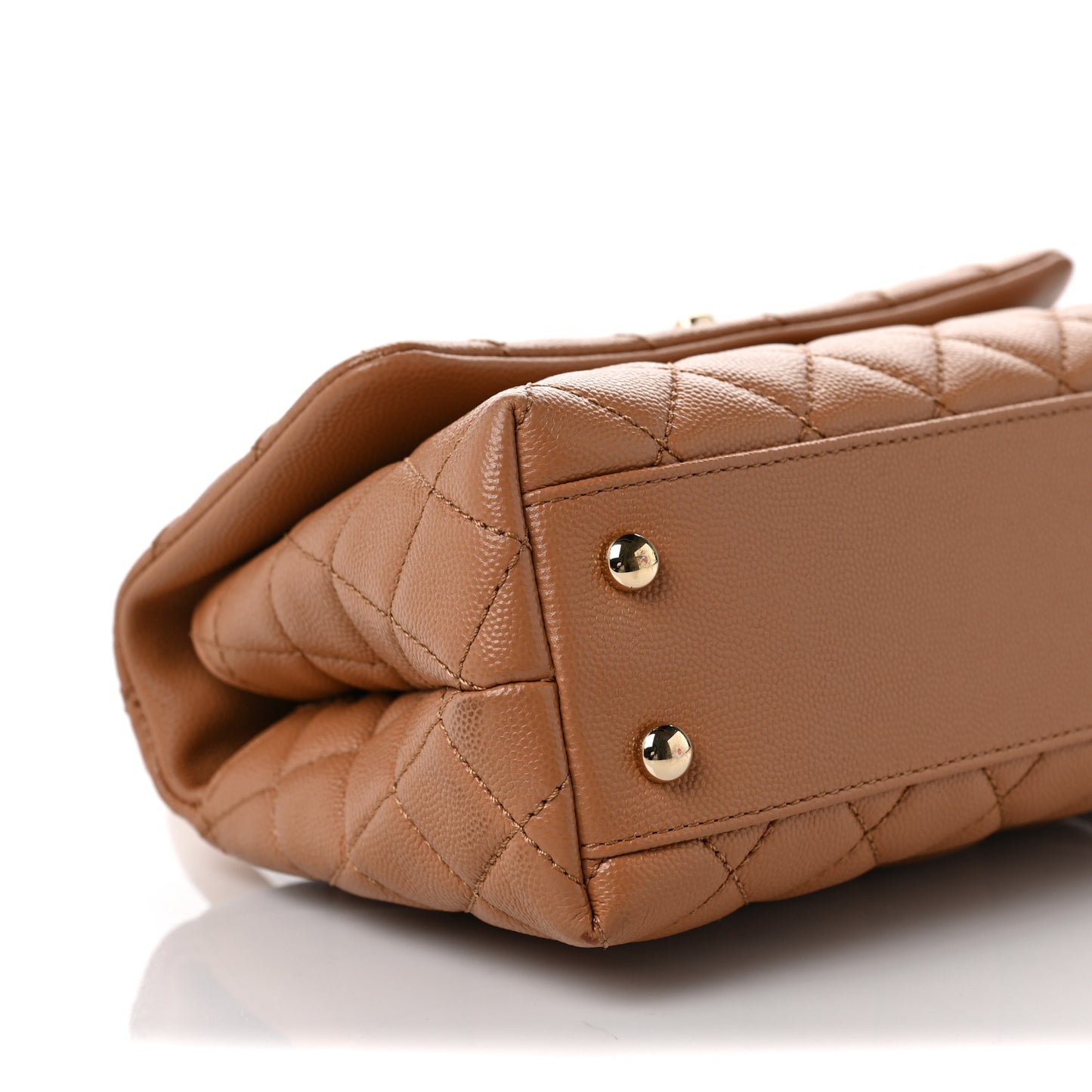 Caviar Quilted Lizard Embossed Mini Coco Handle Flap Brown