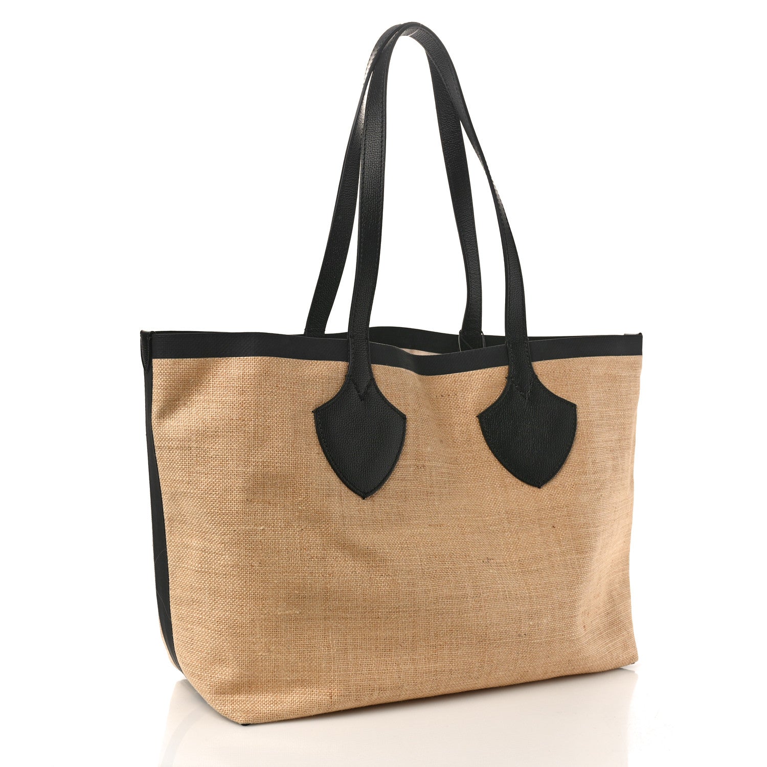 Burberry Raffia Logo Print Medium The Giant Reversible Tote Black 3 of 9