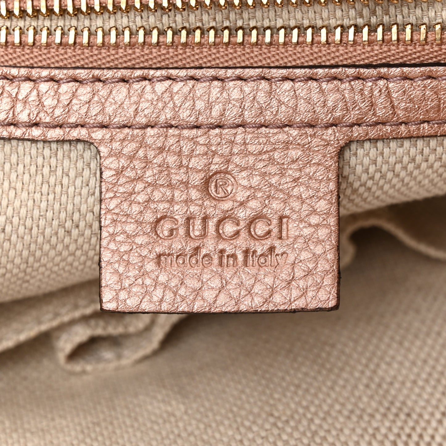 Metallic Pebbled Calfskin Small Soho Shoulder Bag Pink