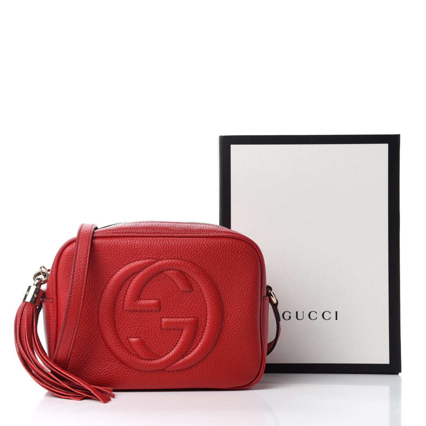 Pebbled Calfskin Small Soho Disco Bag Tabasco Red