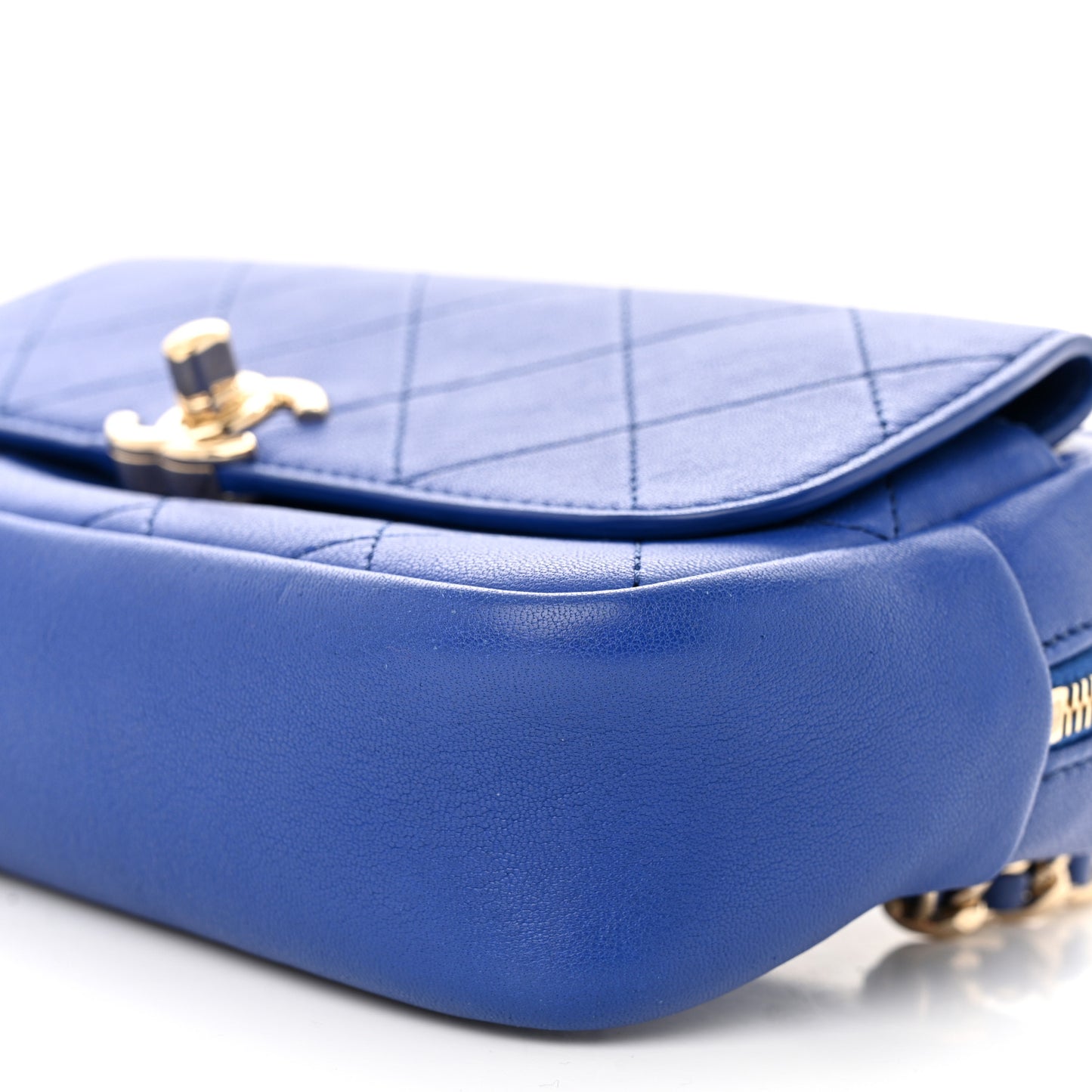 Calfskin Casual Trip Waist Bag Blue