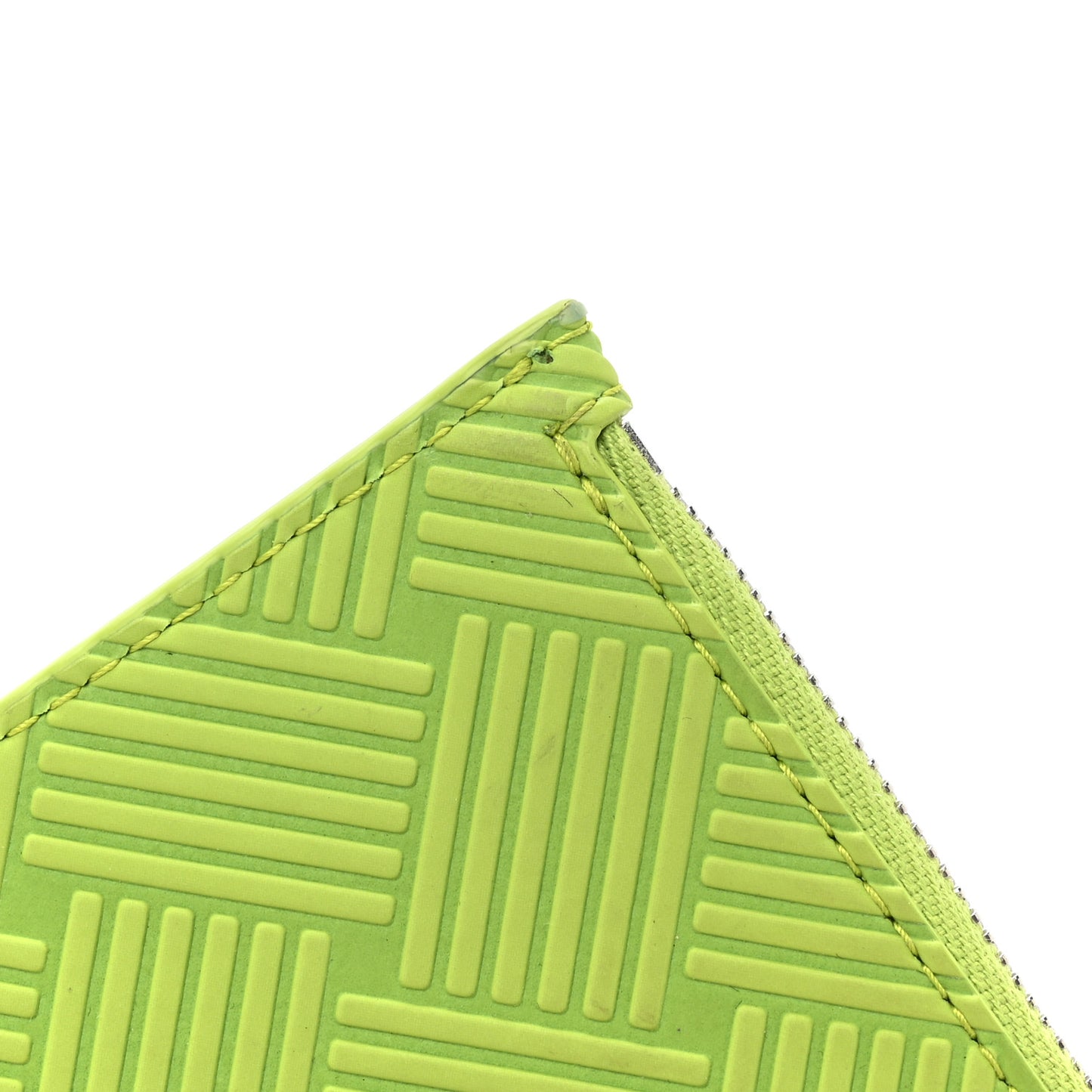 Nappa Embossed Intrecciato Zipped Card Case Kiwi