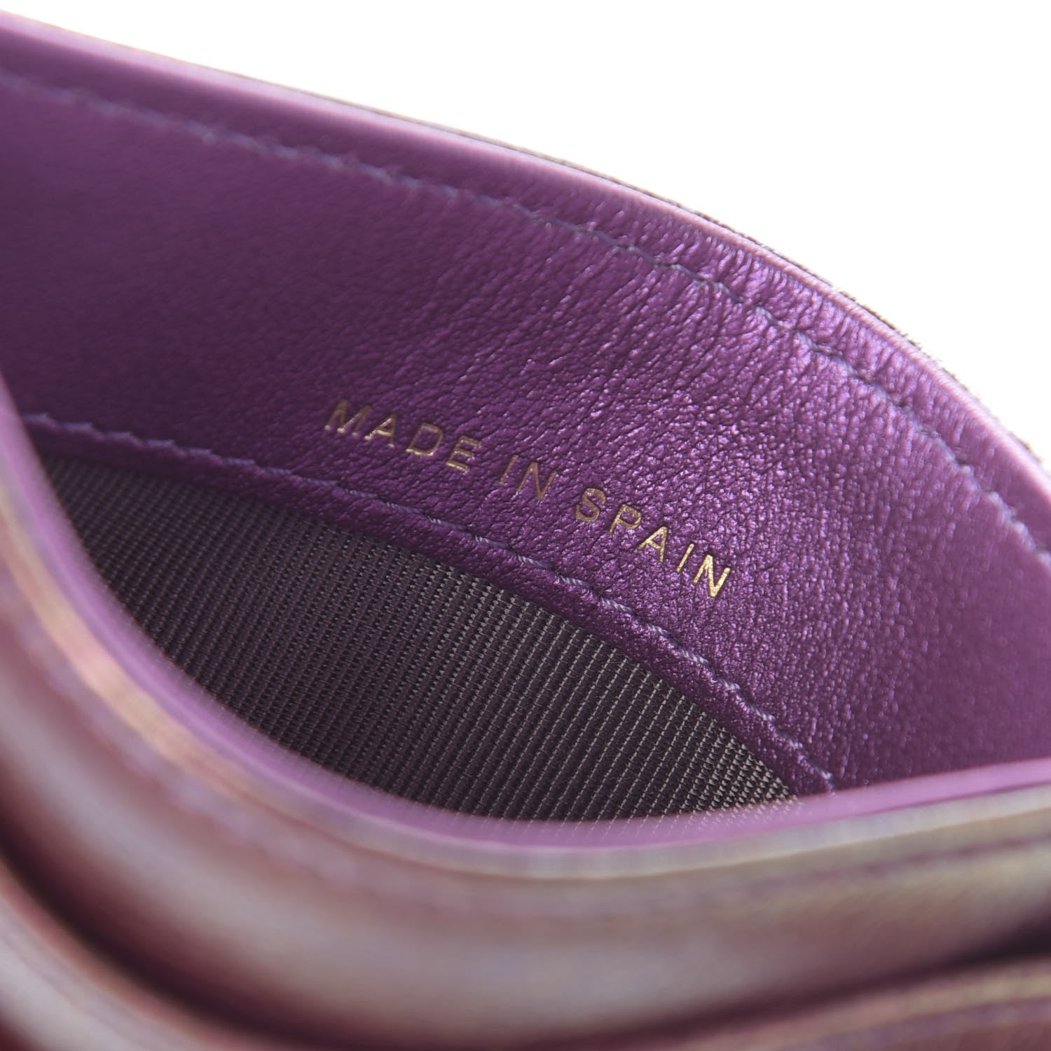 Chanel Iridescent Lambskin Quilted Card Holder Purple 7 of 9