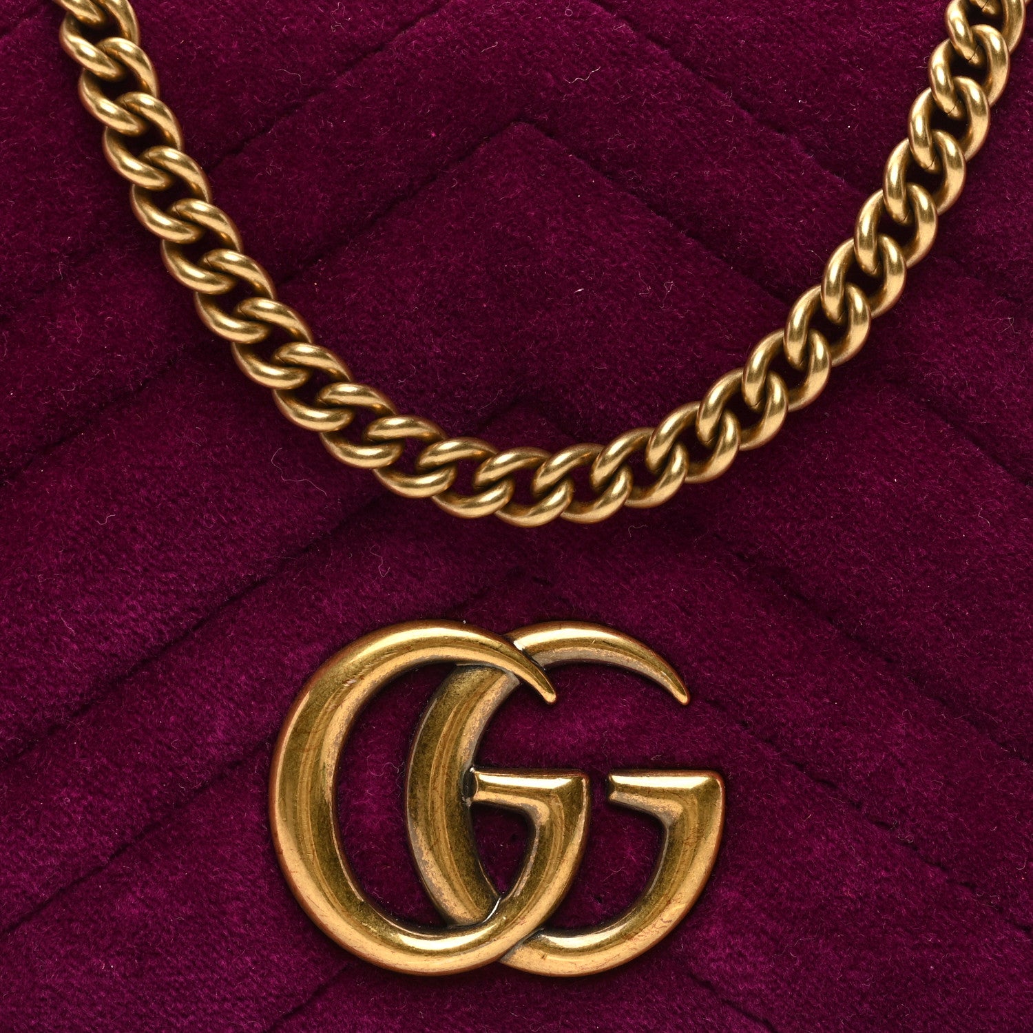 Gucci Velvet Matelasse GG Marmont Mini Bag Fuchsia Violet Cyclamen 7 of 9