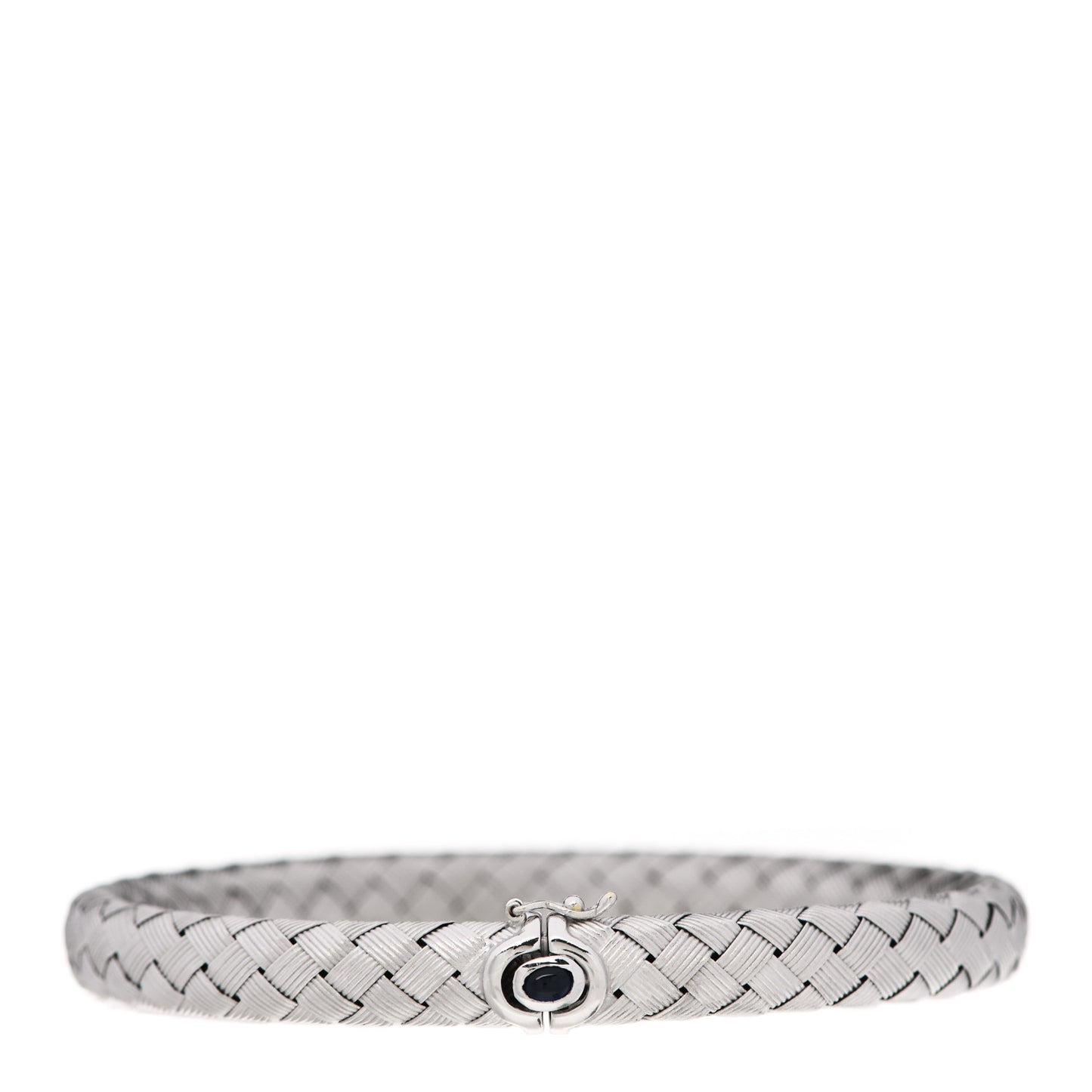 18K White Gold Blue Sapphire Woven Bracelet