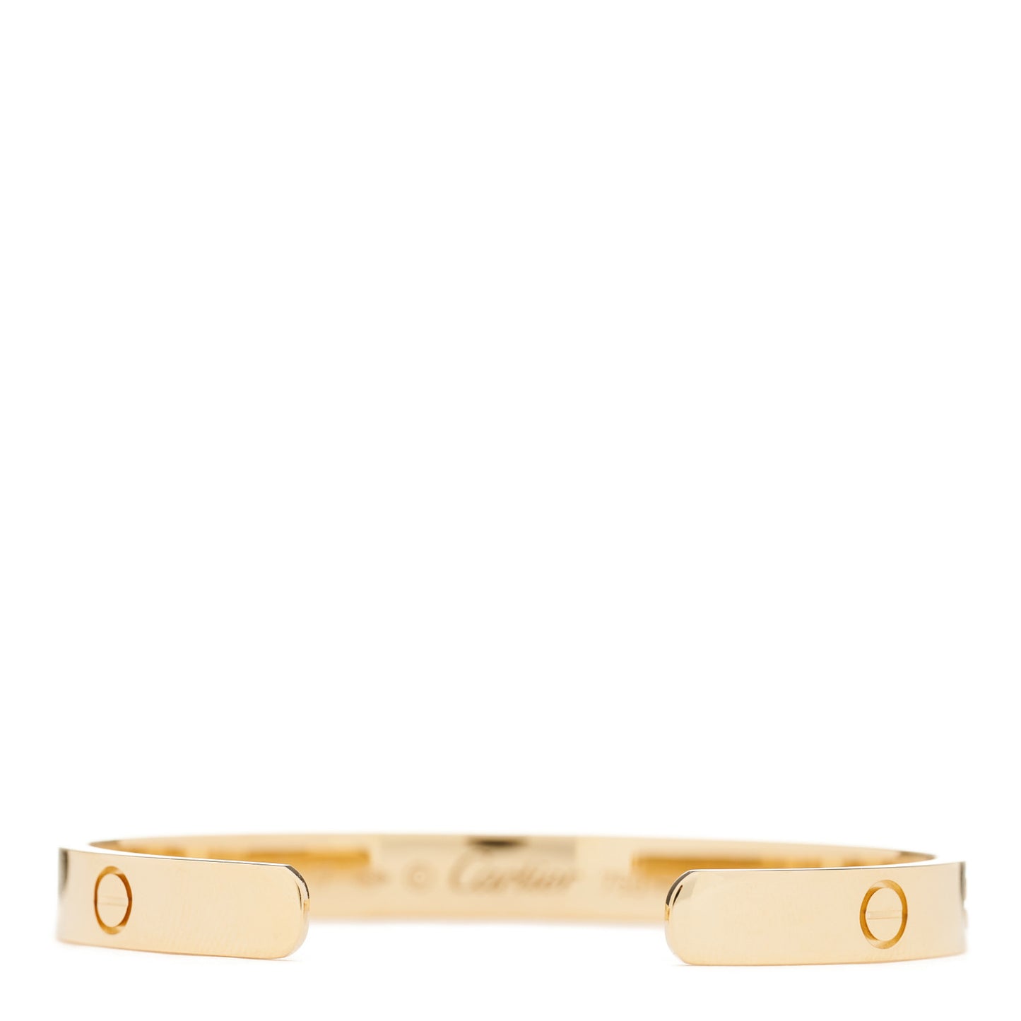 18K Yellow Gold LOVE Cuff Bracelet 17