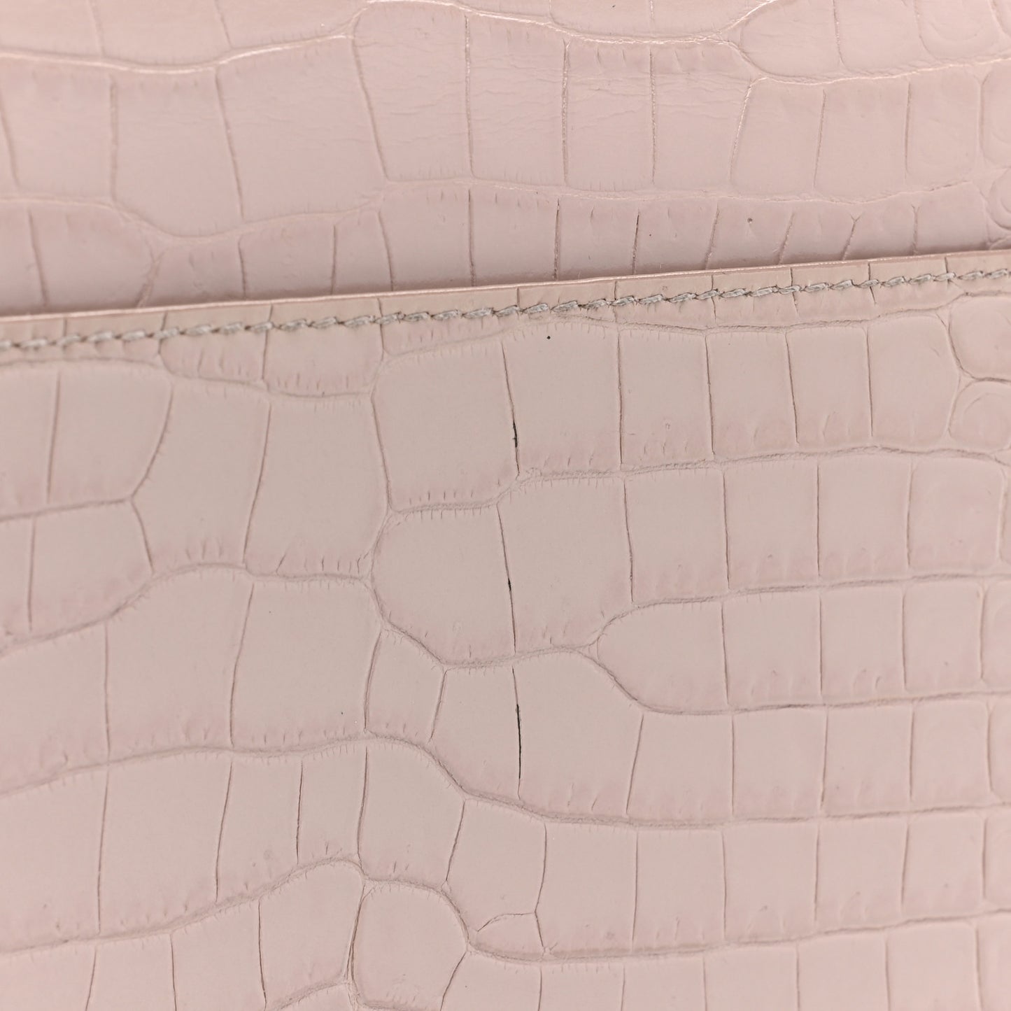 Calfskin Crocodile Embossed Medium Monogram Sunset Powder Pink