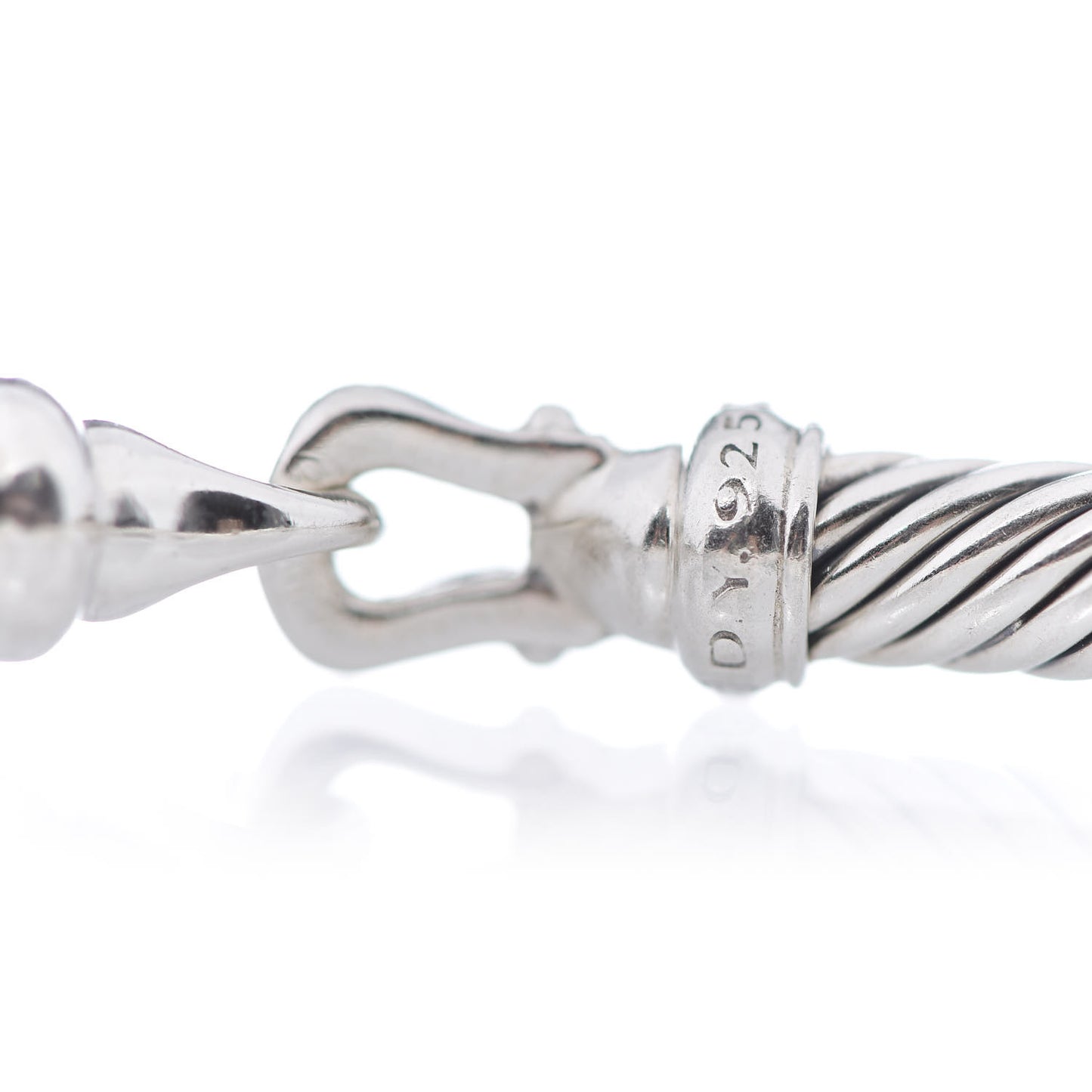 Sterling Silver Diamond 5mm Cable Buckle Bracelet