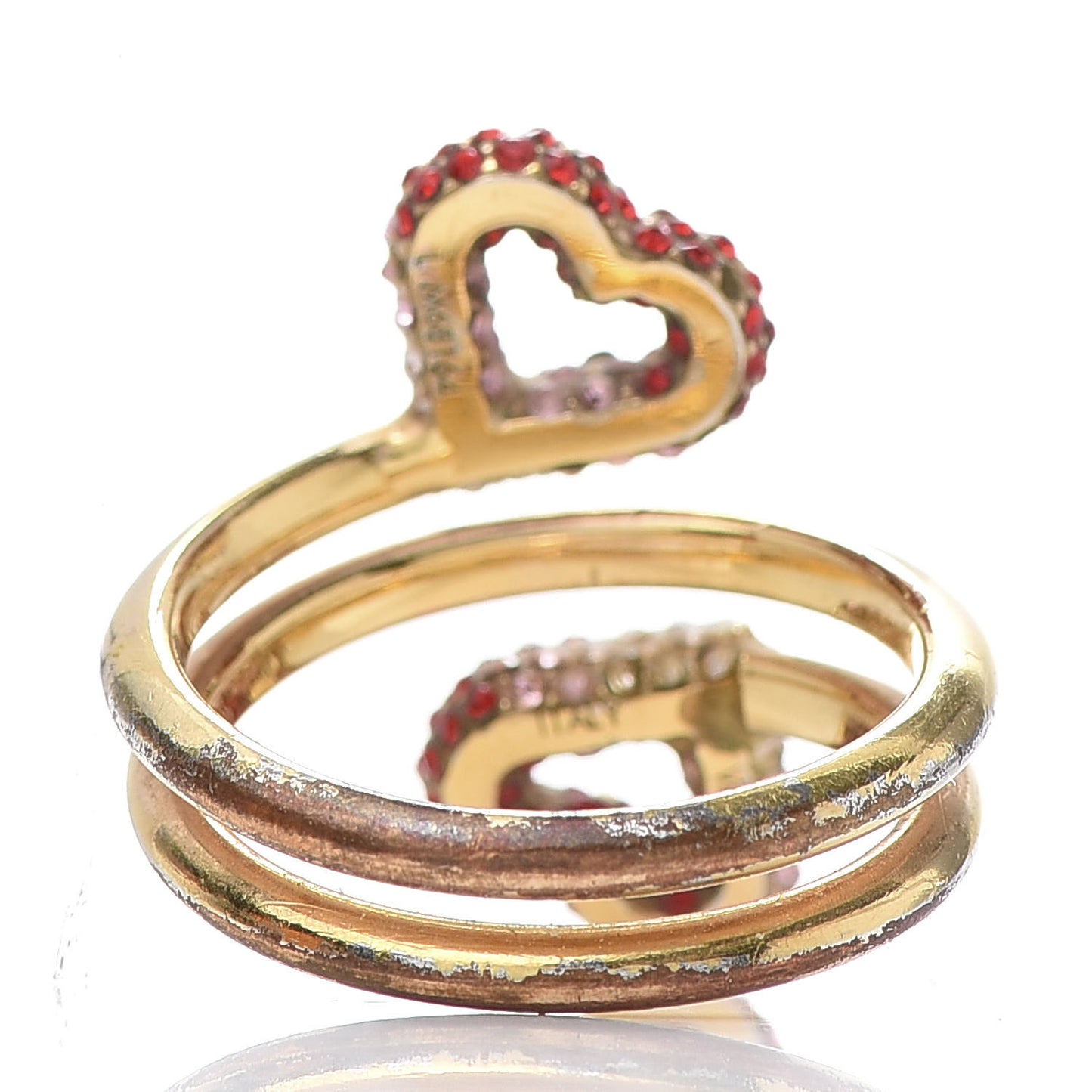 Swarovski LV and V Heart Strass Ring L Rose Gold