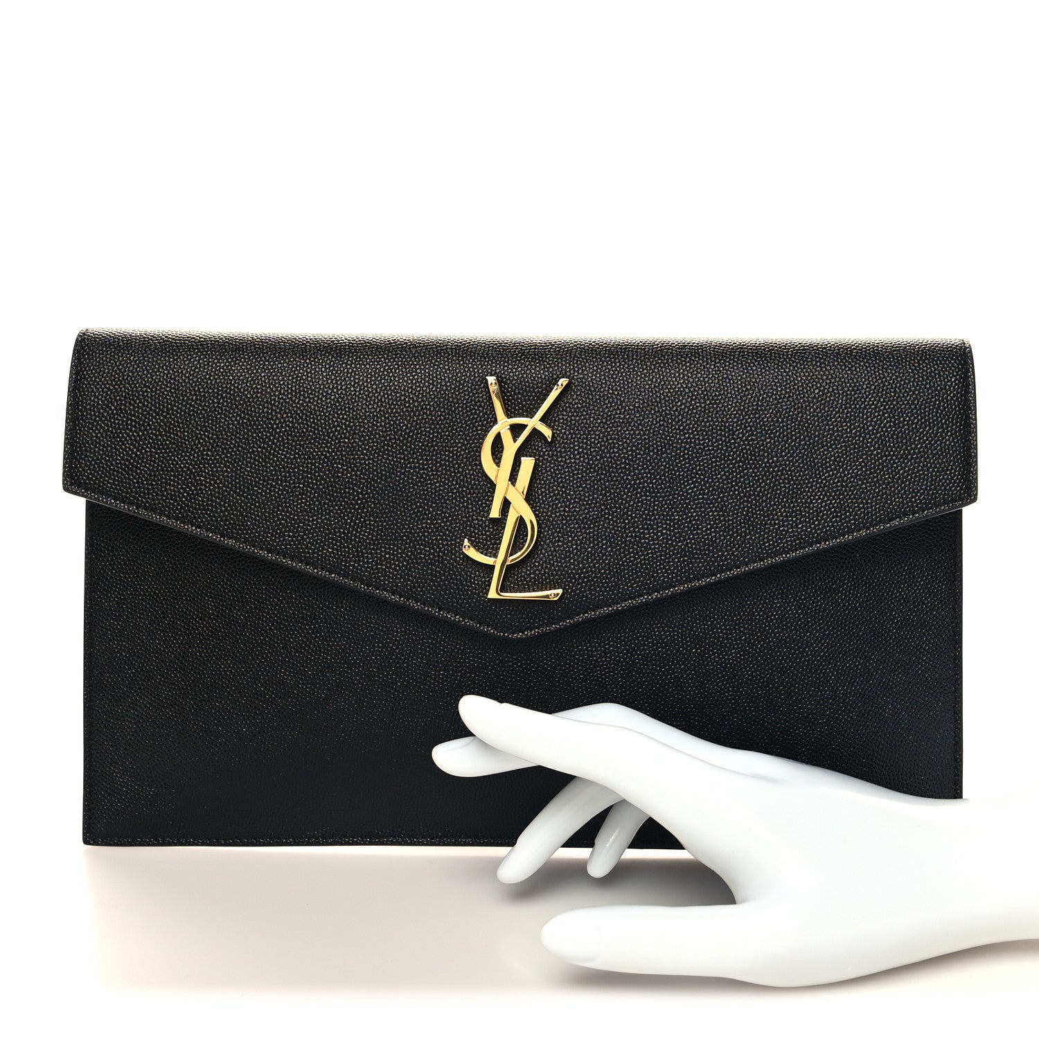 Saint Laurent Grain De Poudre Uptown Pouch Black 2 of 11