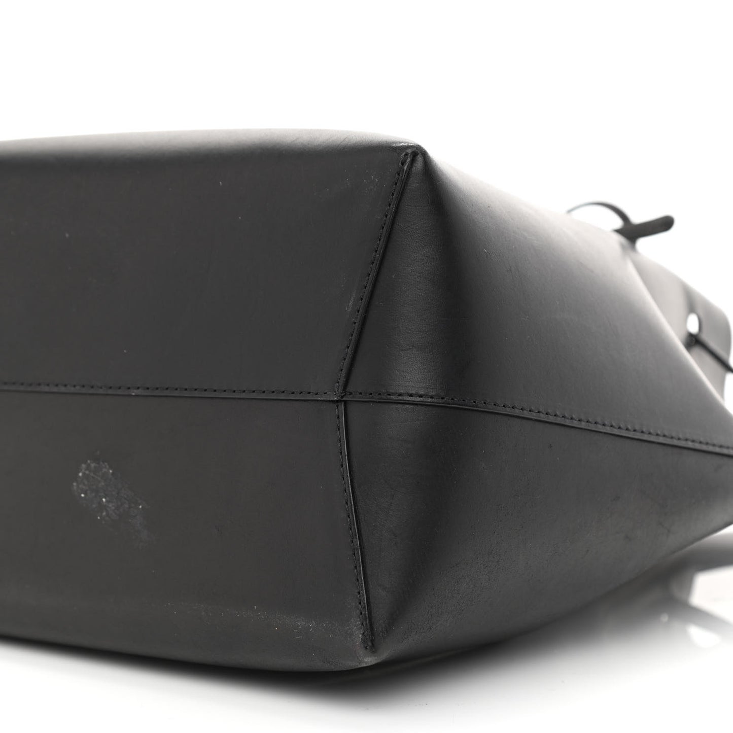 Vegetable Tanned Calfskin Bucket Bag Black Dolly