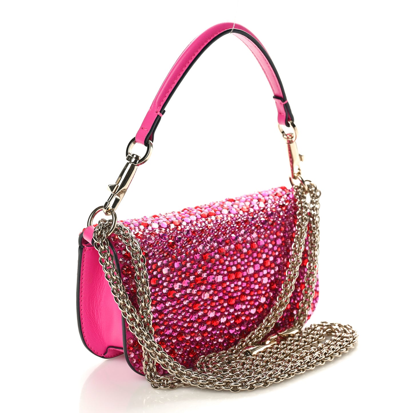 Crystal Vlogo Small Loco Shoulder Bag Pink PP