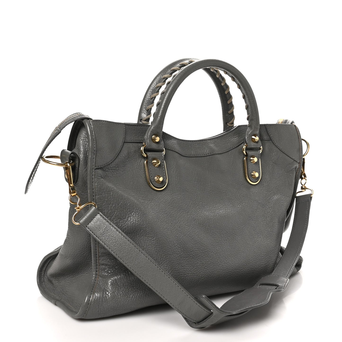 Chevre Gold Metallic Edge Hardware City Gris Acier