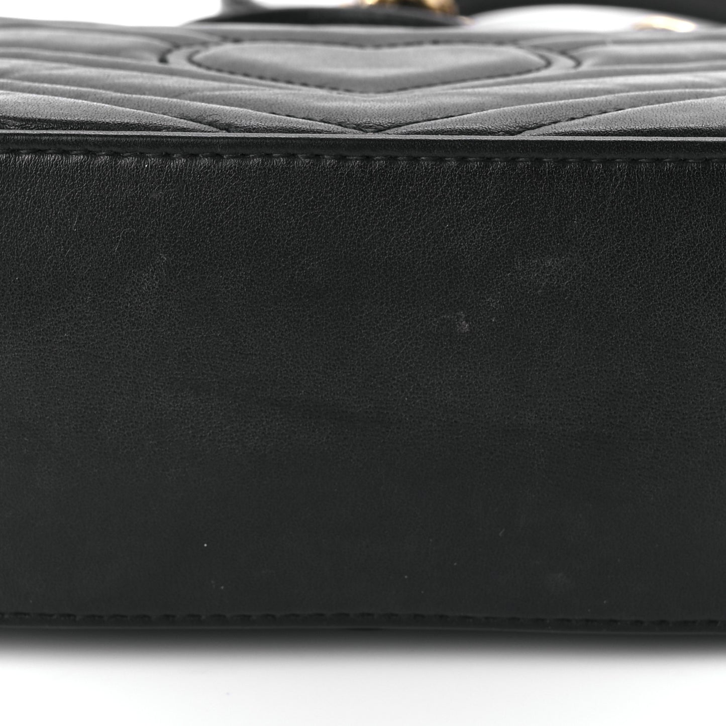 Calfskin Matelasse Mini GG Marmont Top Handle Shoulder Bag Black
