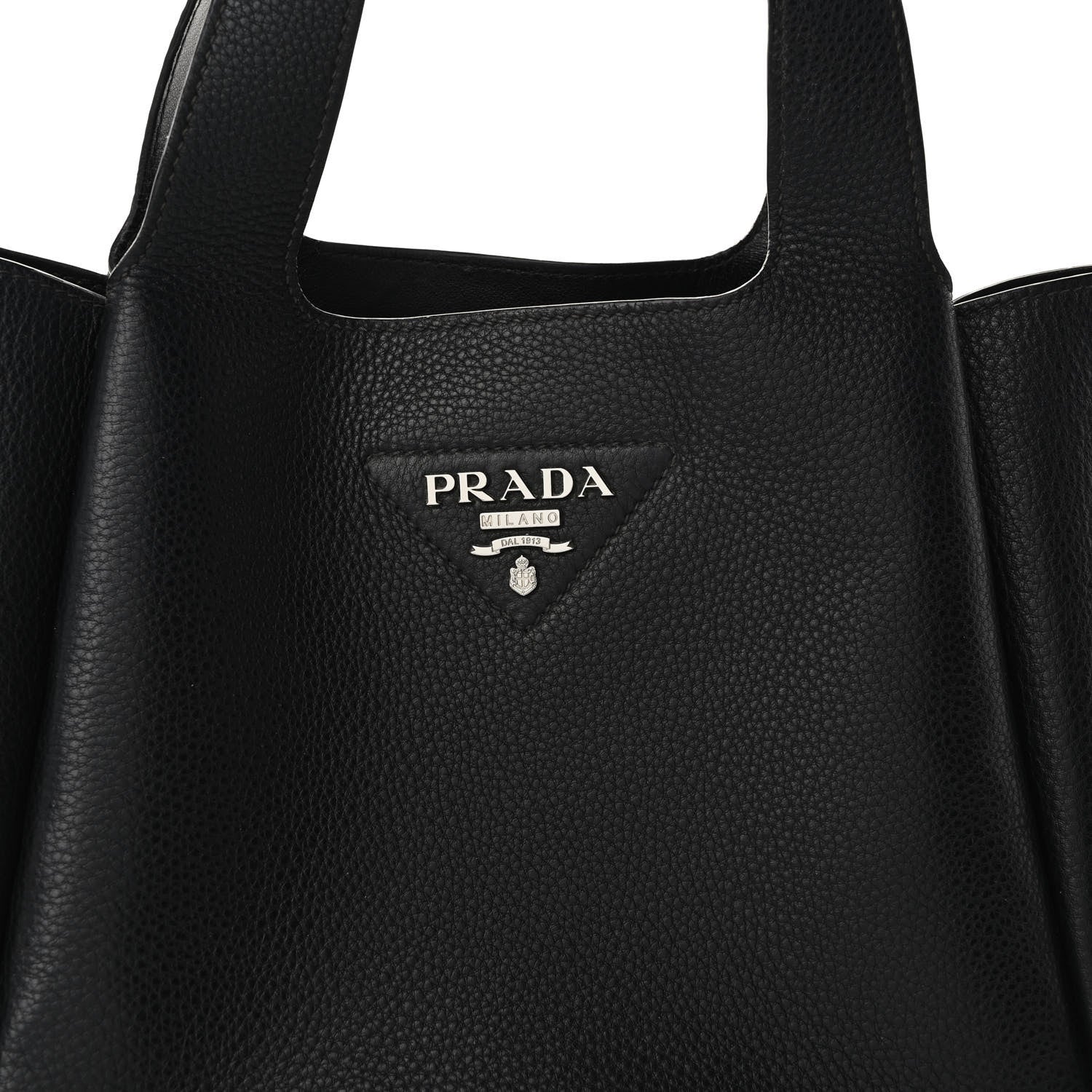 Prada Vitello Daino Soft Medium Dynamique Tote Black 7 of 10
