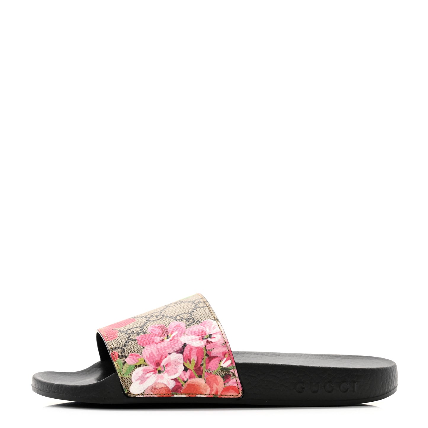 GG Supreme Monogram Blooms Slide Sandals 36 Beige Multicolor