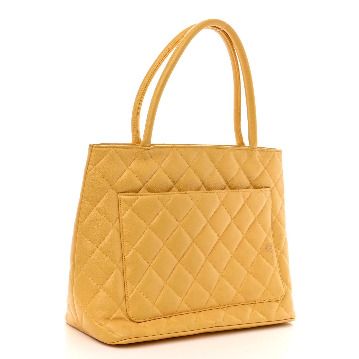 Caviar Quilted Medallion Tote Yellow