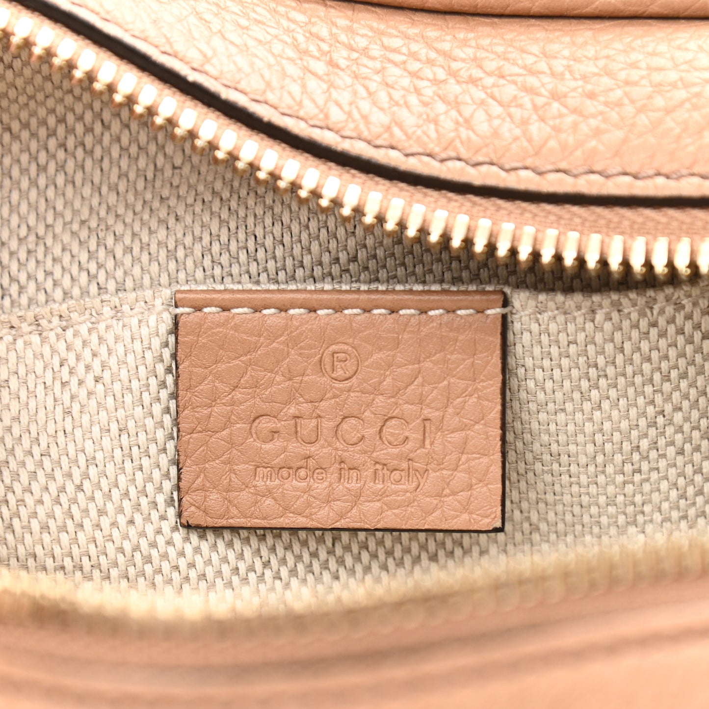 Pebbled Calfskin Small Soho Disco Bag Camelia