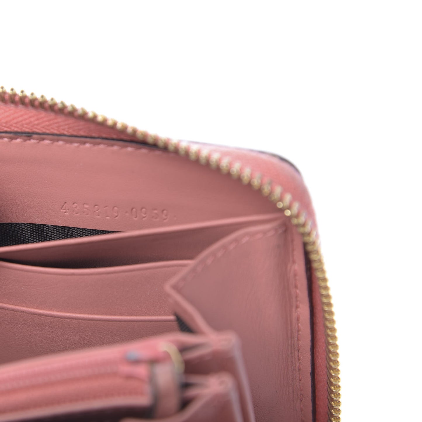 Lambskin GG Bow Zip Around Wallet Light Pink