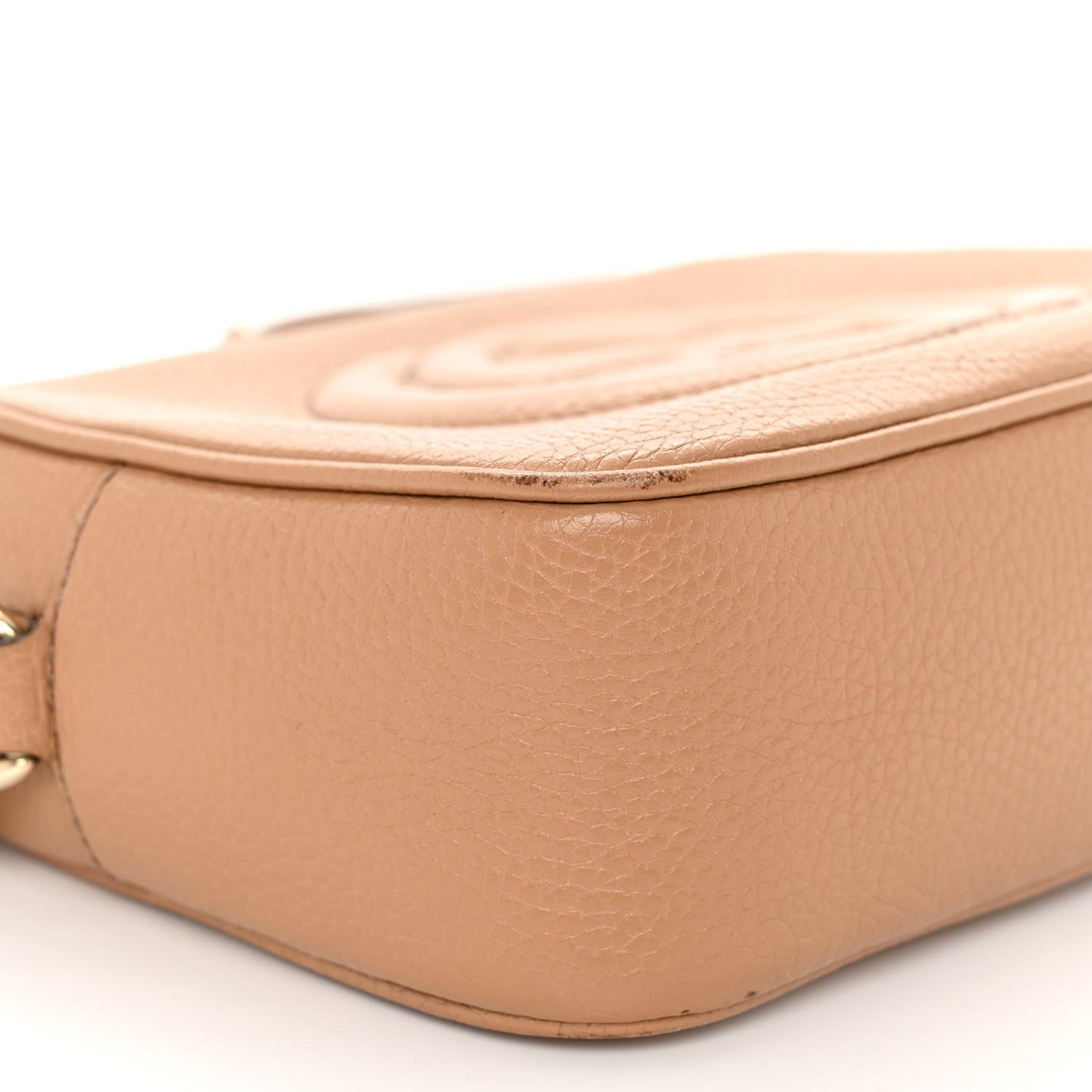 Pebbled Calfskin Small Soho Disco Bag Rose Beige