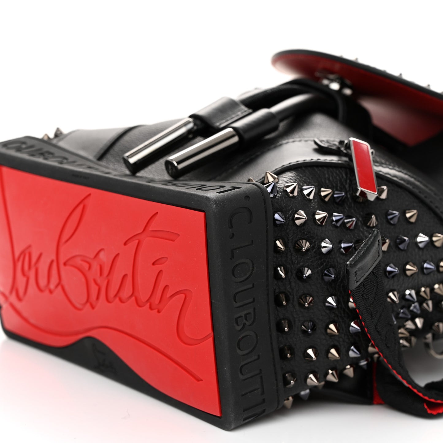 Calfskin Spiked Small Explorafunk Backpack Black