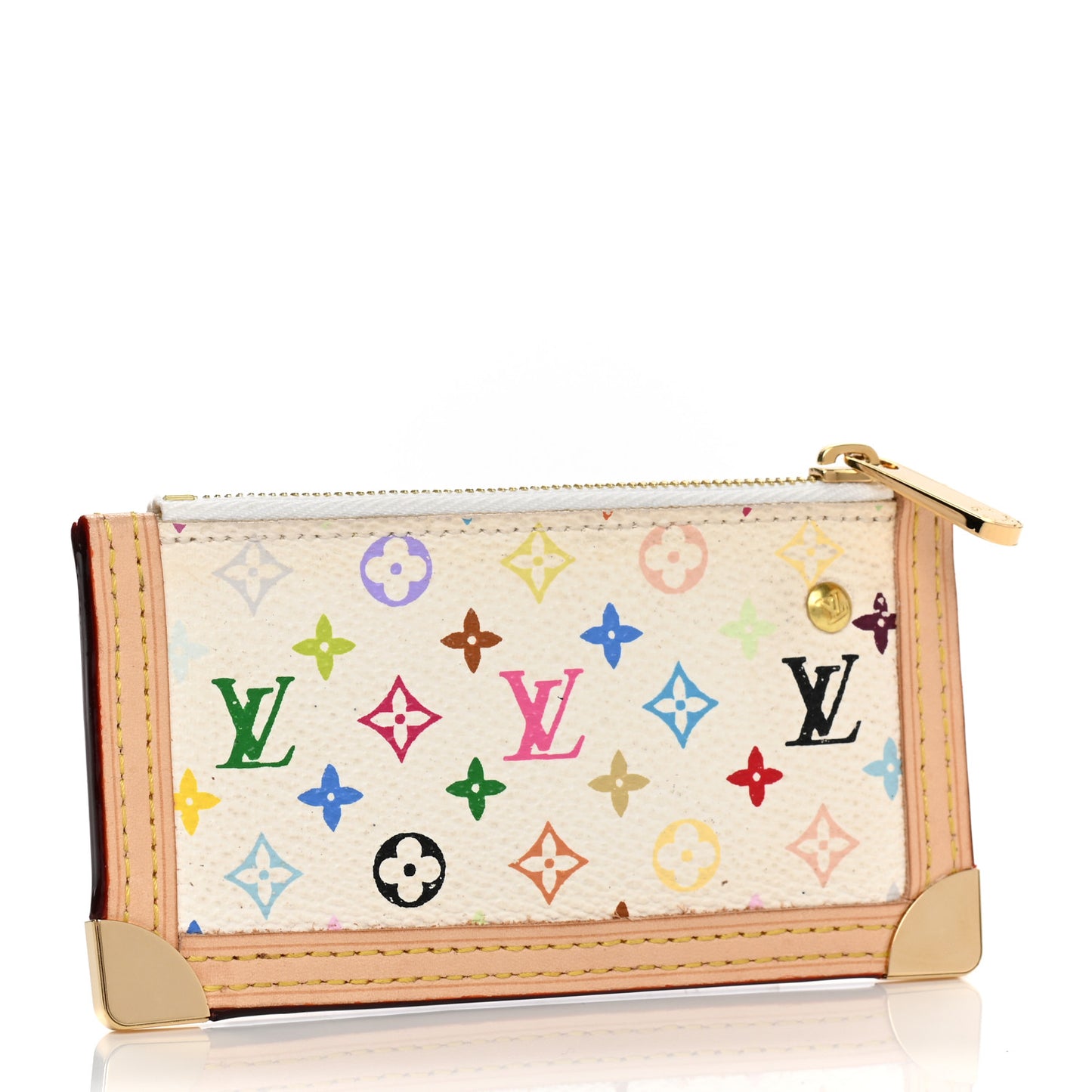 Monogram Multicolor Key Pouch White