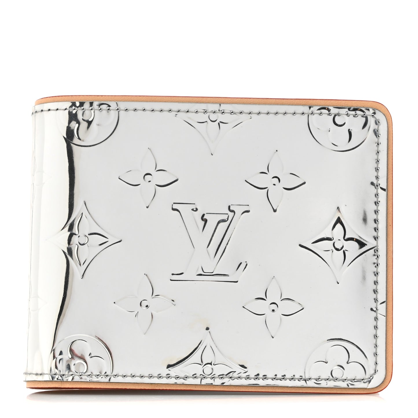 Monogram Mirror Slender Wallet Silver