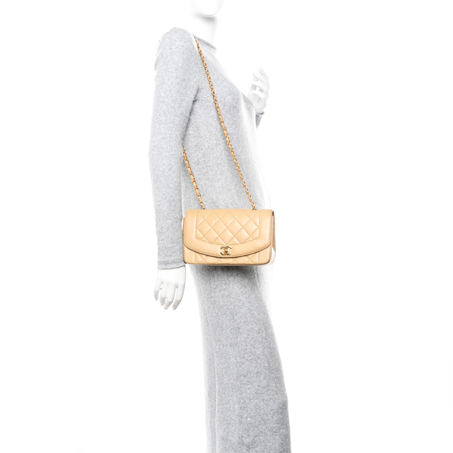 Chanel Lambskin Quilted Small Single Flap Beige 3 of 12