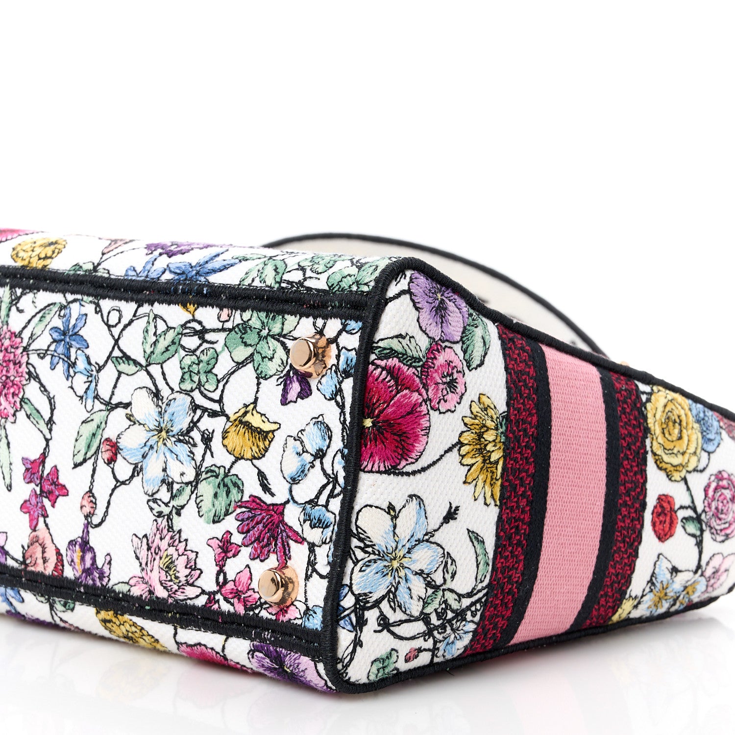 Christian Dior CHRISTIAN DIOR Canvas Florilegio Embroidered Medium Lady D-Lite White Multicolor 10 of 11