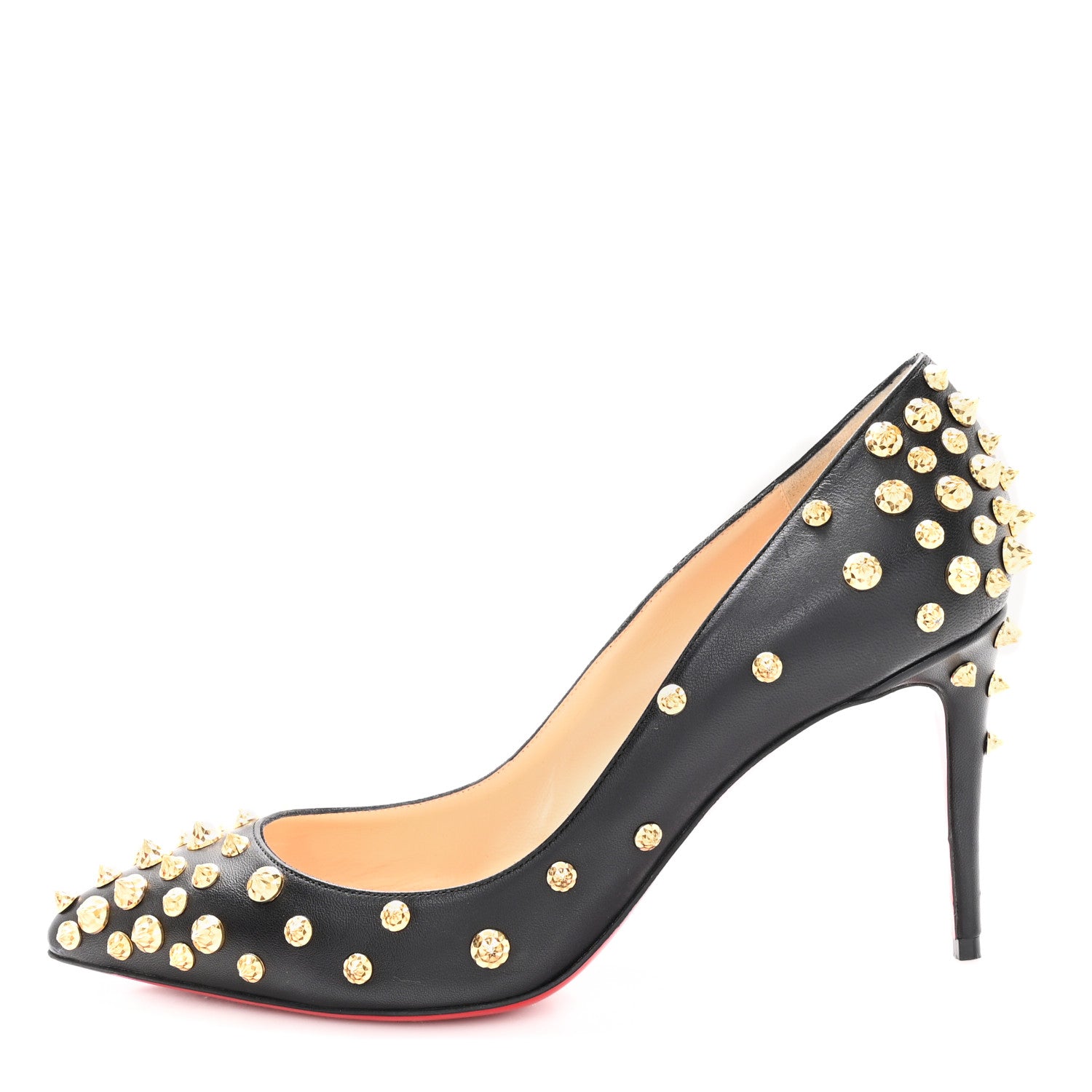 新品✨ルブタンROUCOULOUCOU 100 NAPPA SHINY　37.5 Christian Louboutin Shiny Nappa Studded Aimantaclou 100 Pumps 39
