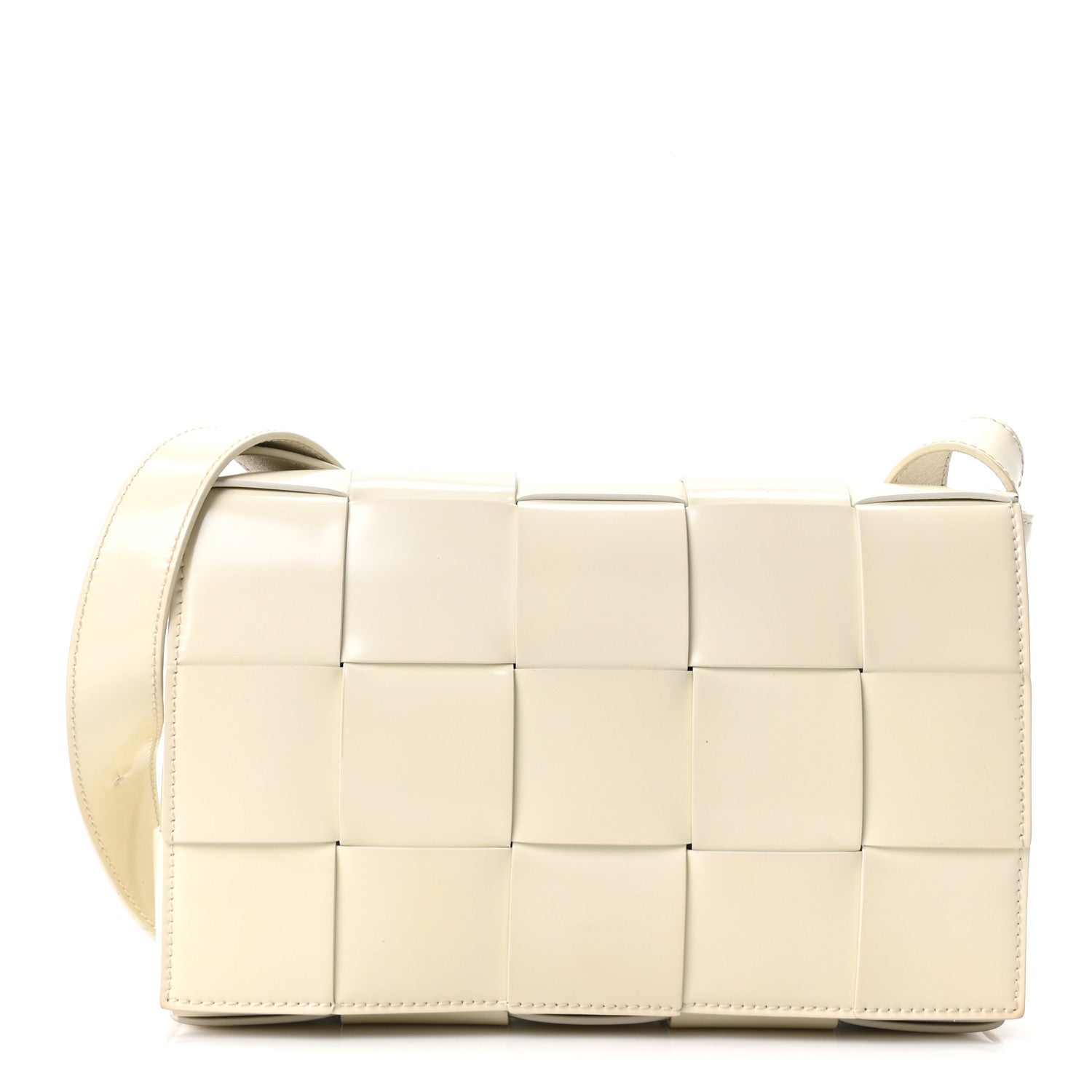 Bottega Veneta Patent Maxi Intrecciato Cassette Crossbody Bag