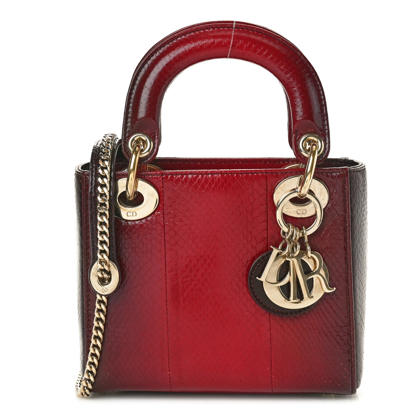 Snakeskin Gradient Mini Lady Dior Red