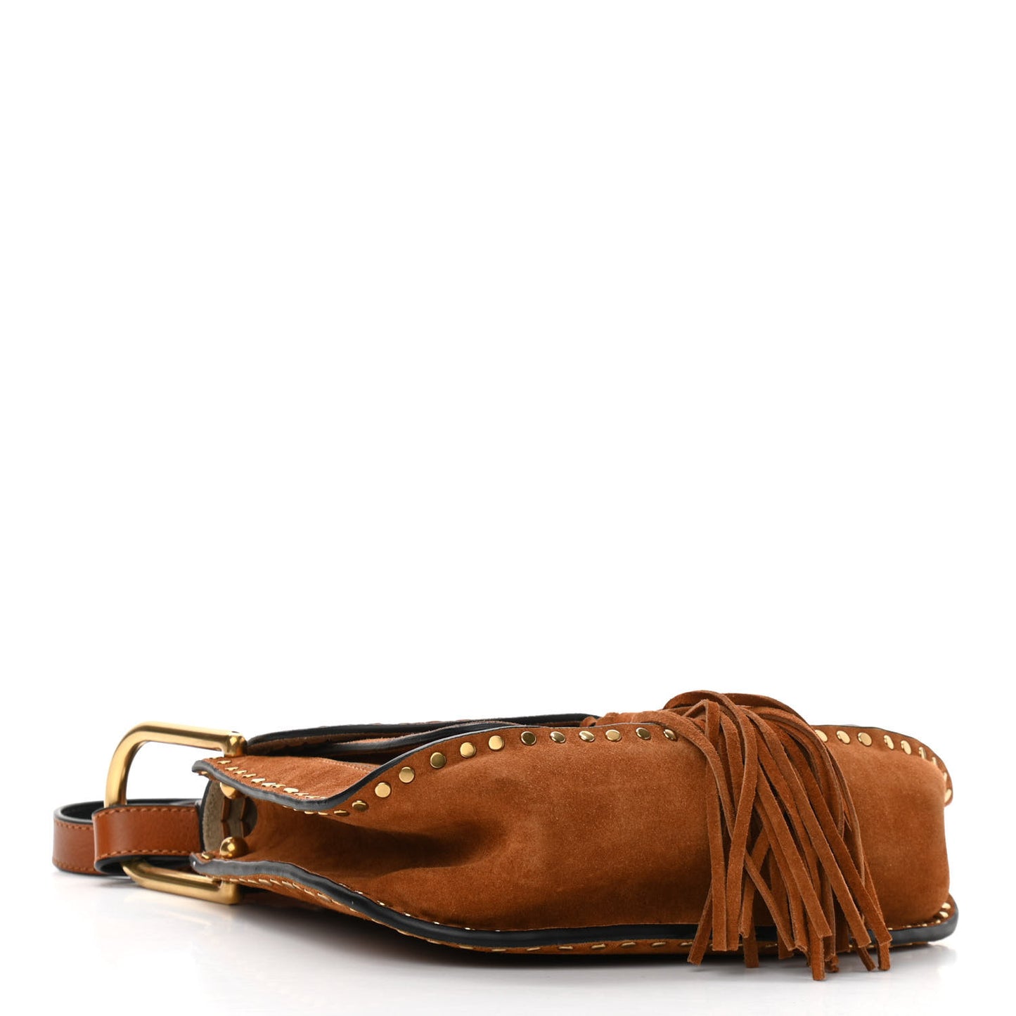 Suede Calfskin Braided Small Hudson Shoulder Bag Caramel