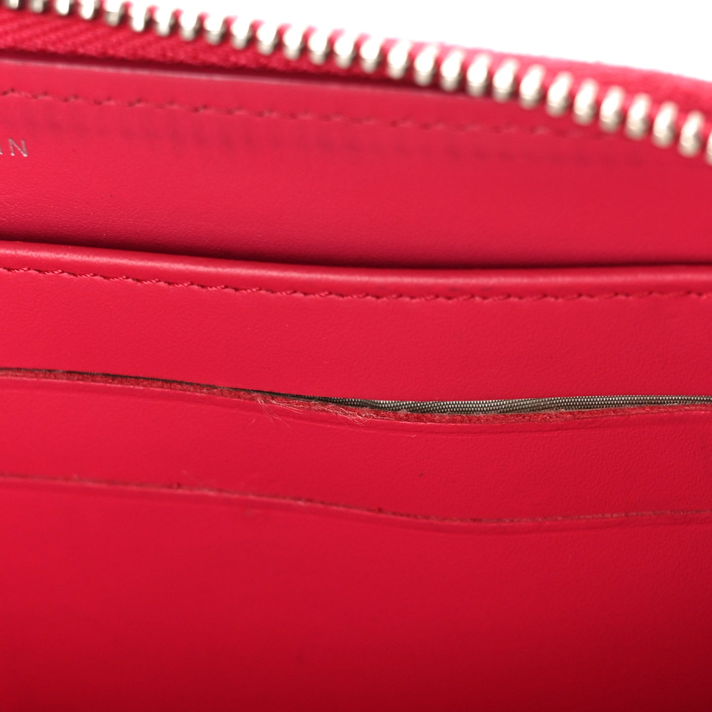 Patent Quilted Double Stitched Zip Around Wallet Pink