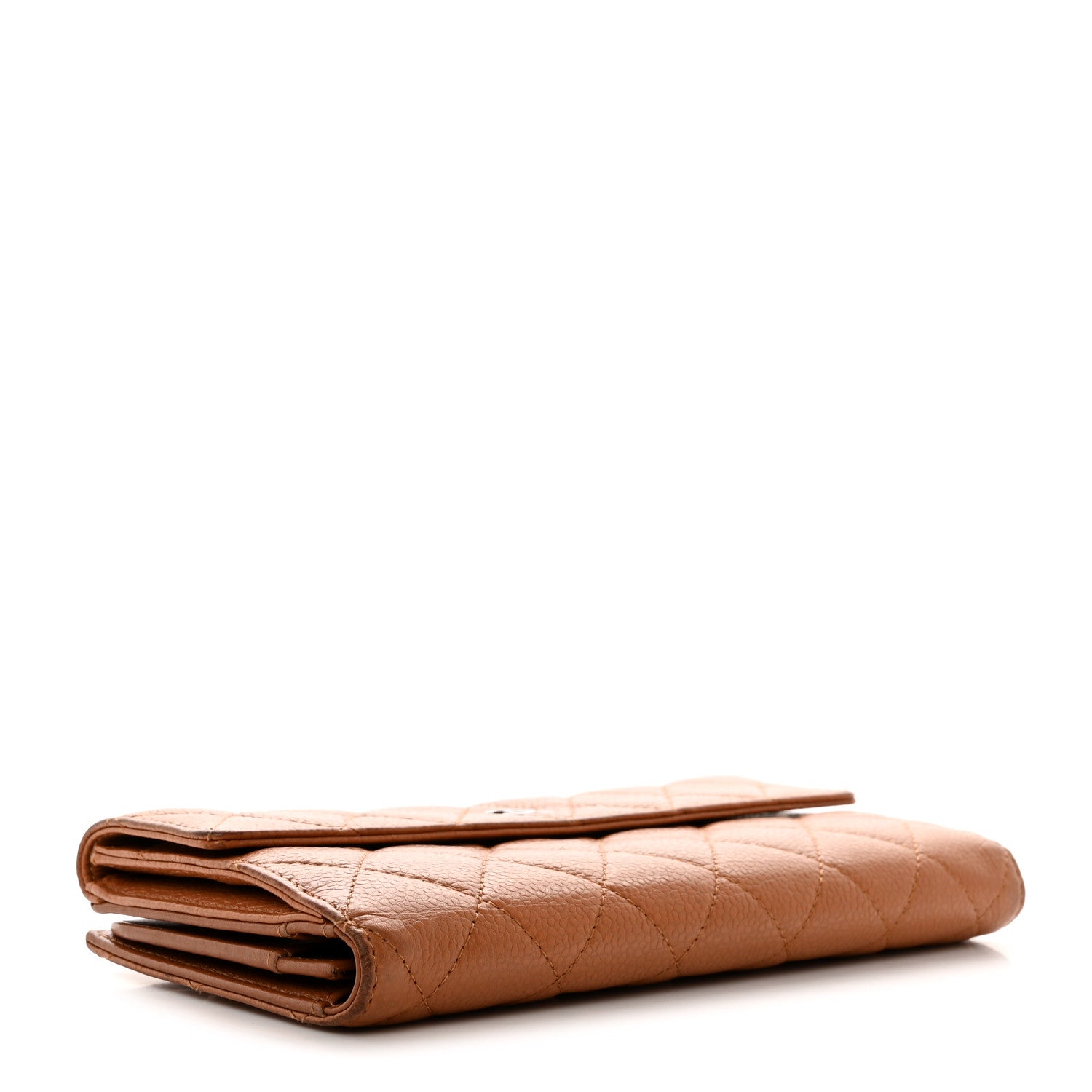 Chanel Caviar Quilted Long Flap Wallet Light Brown 4 of 14