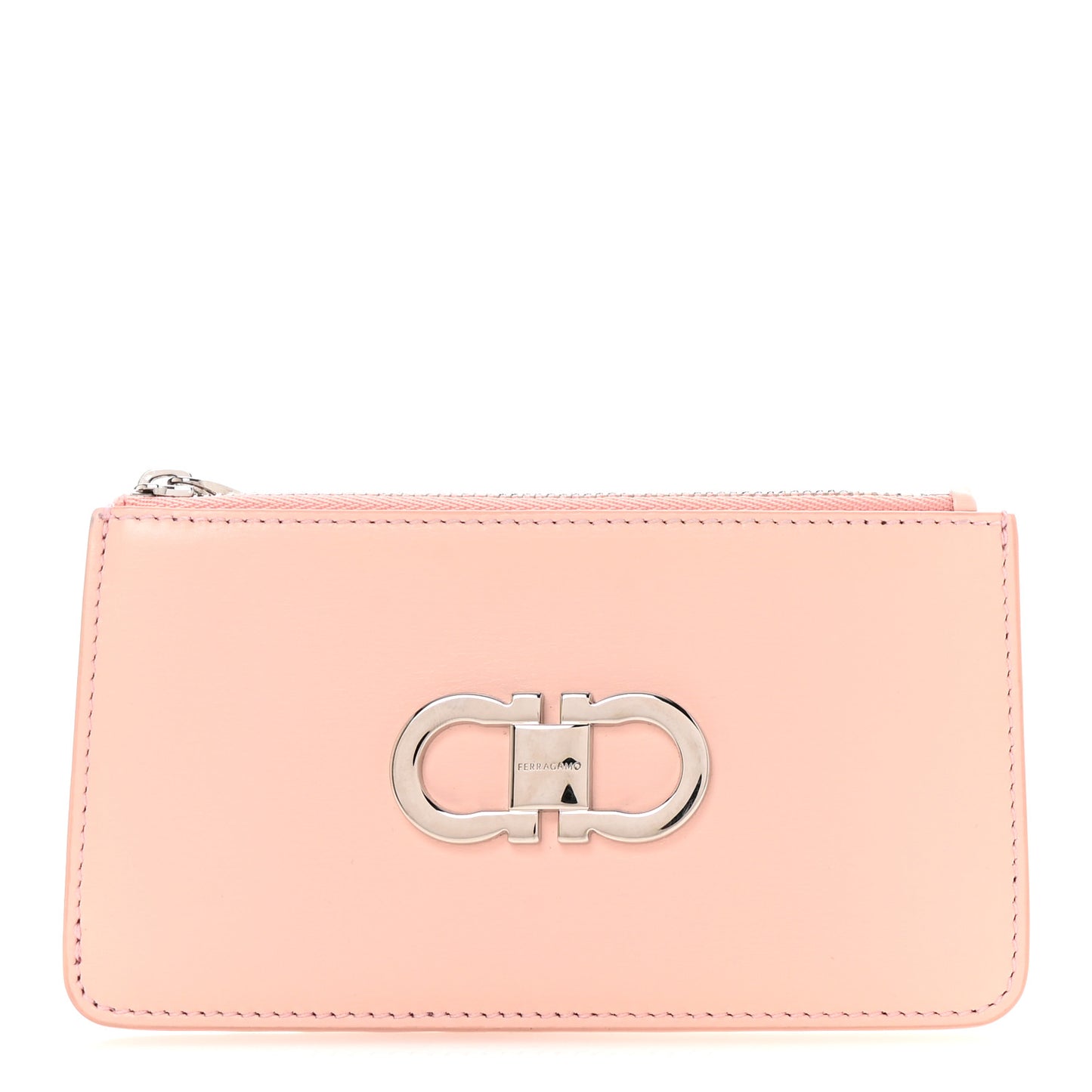 Calfskin Gancini Card Holder Pink