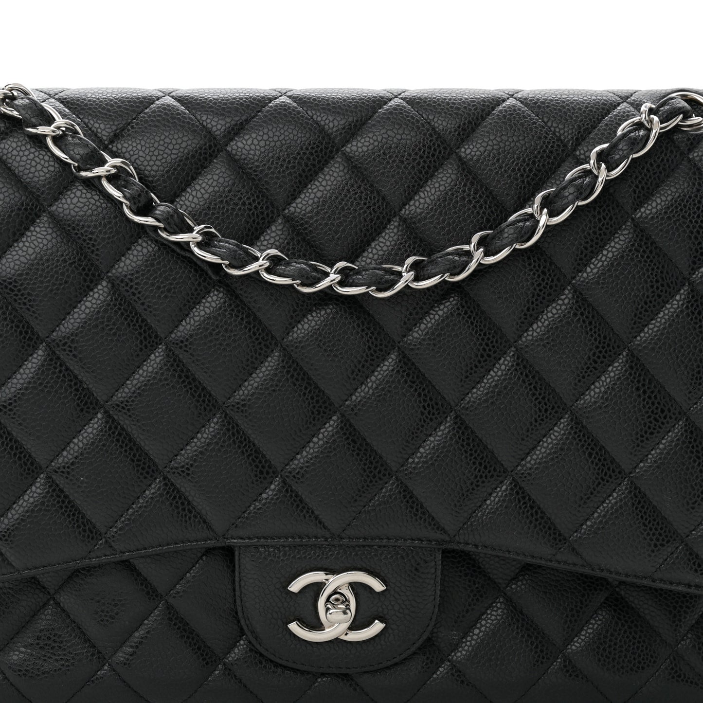 Caviar Quilted Maxi Single Flap Black