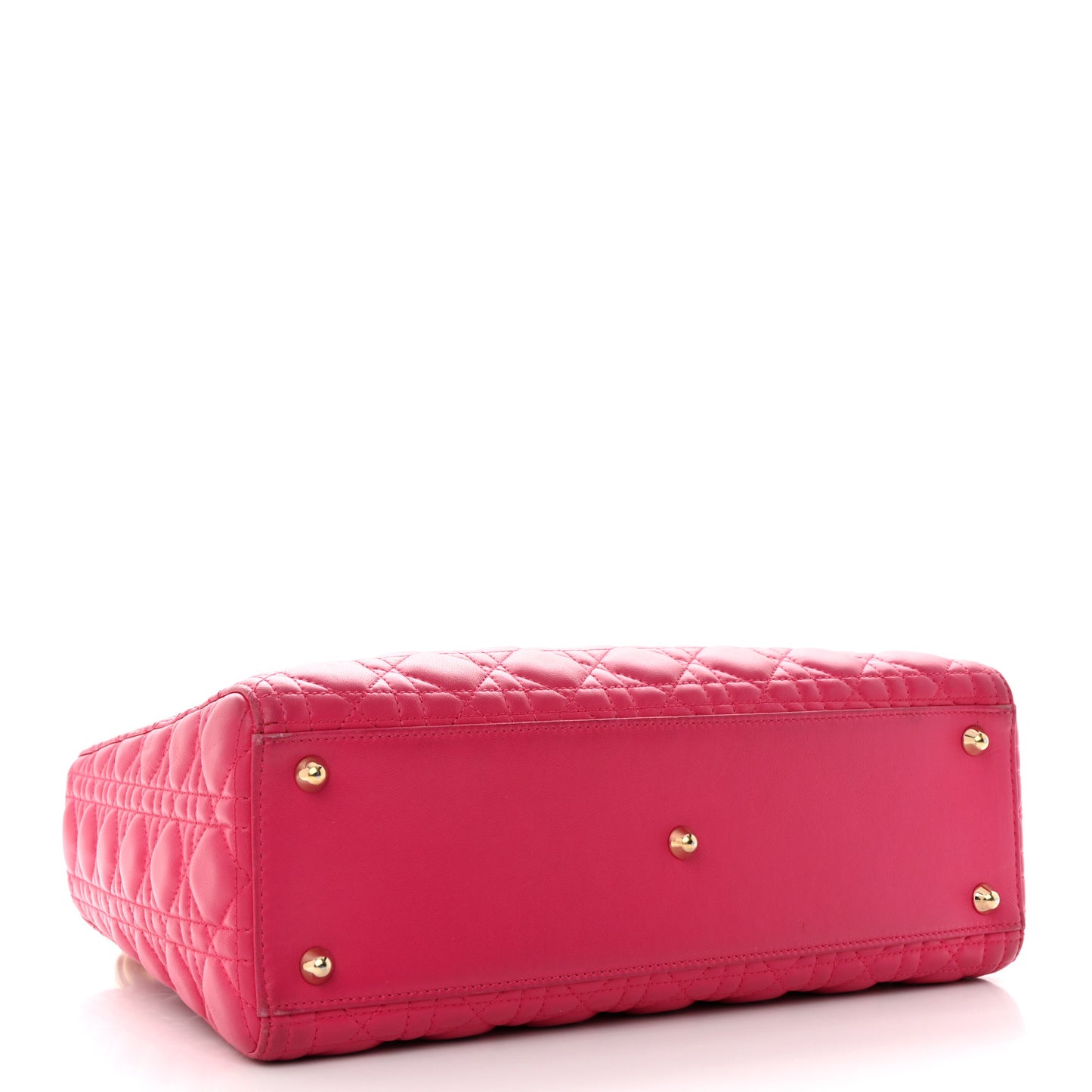 Lambskin Cannage Large Lady Dior Fuchsia