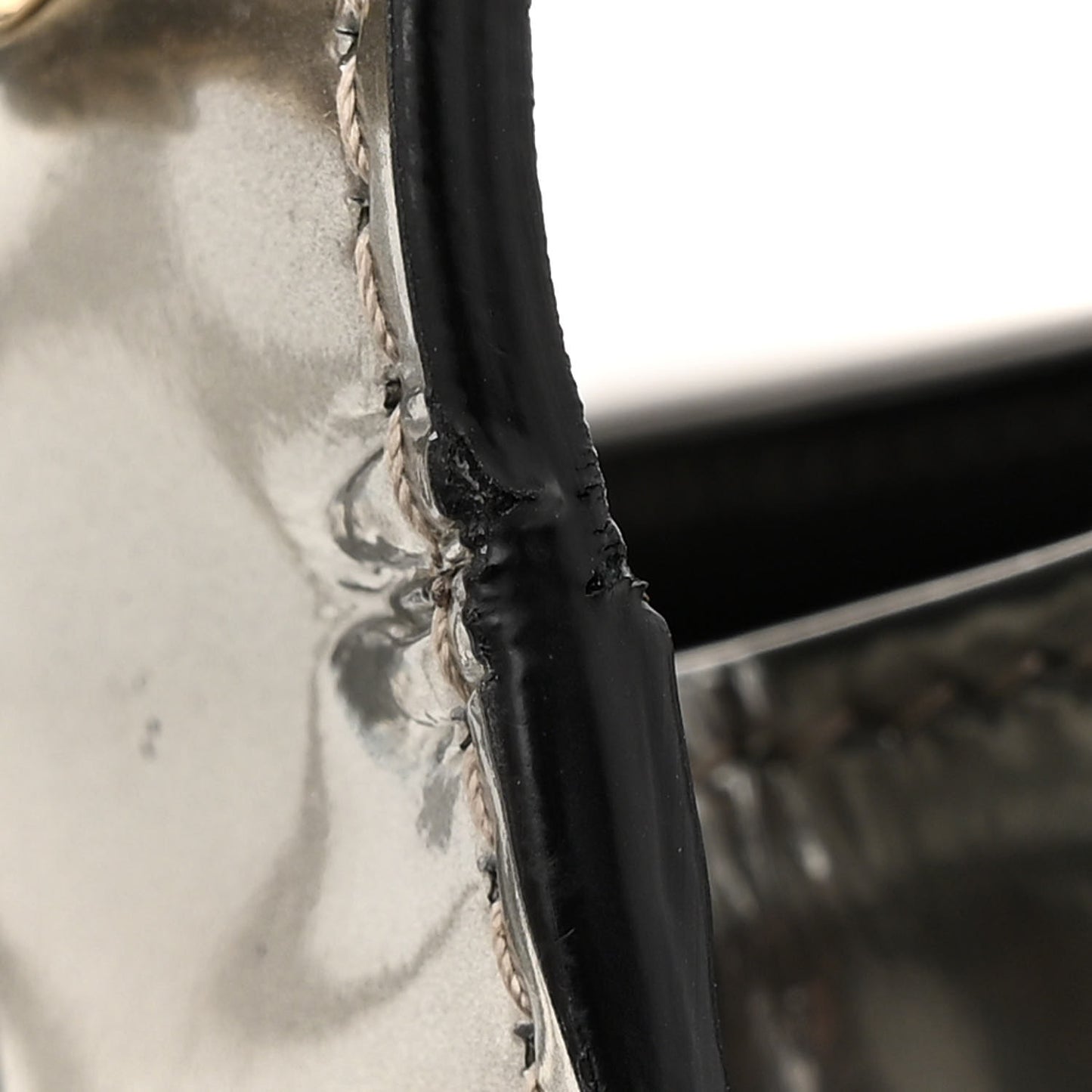 Metallic Calfskin Serpenti Forever Top Handle Silver