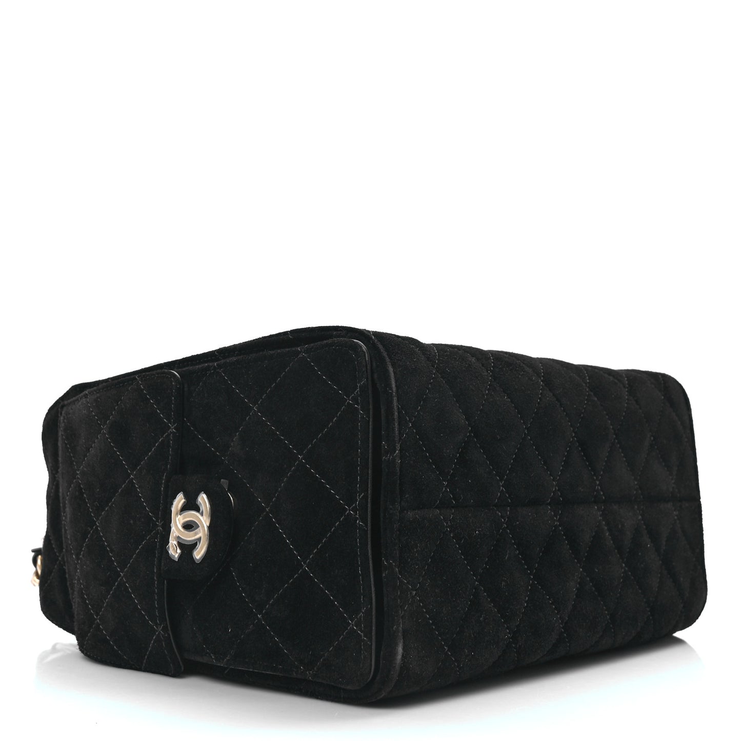 Suede Quilted Small Chanel 25 Handbag Black