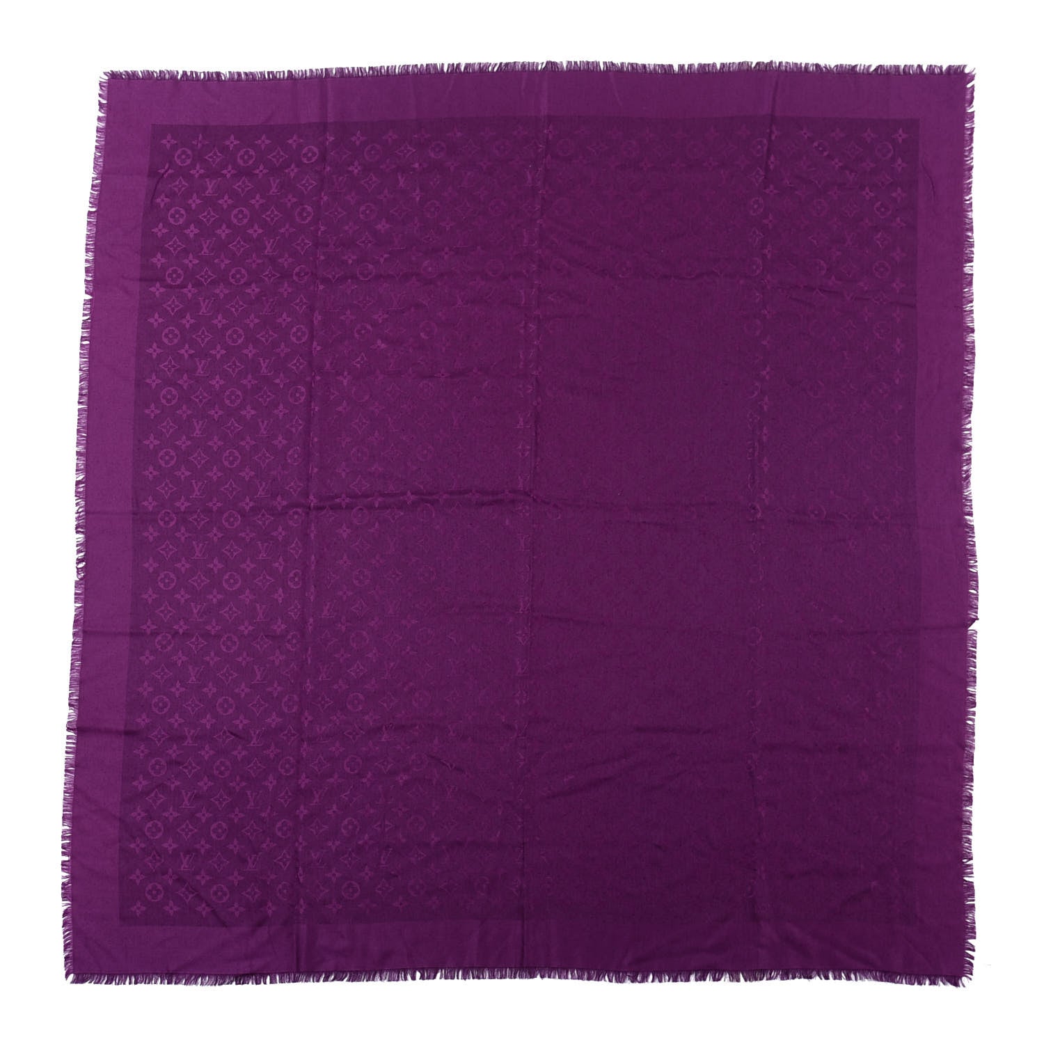 Louis Vuitton Wool Silk Monogram Shawl Cassis 1 of 4